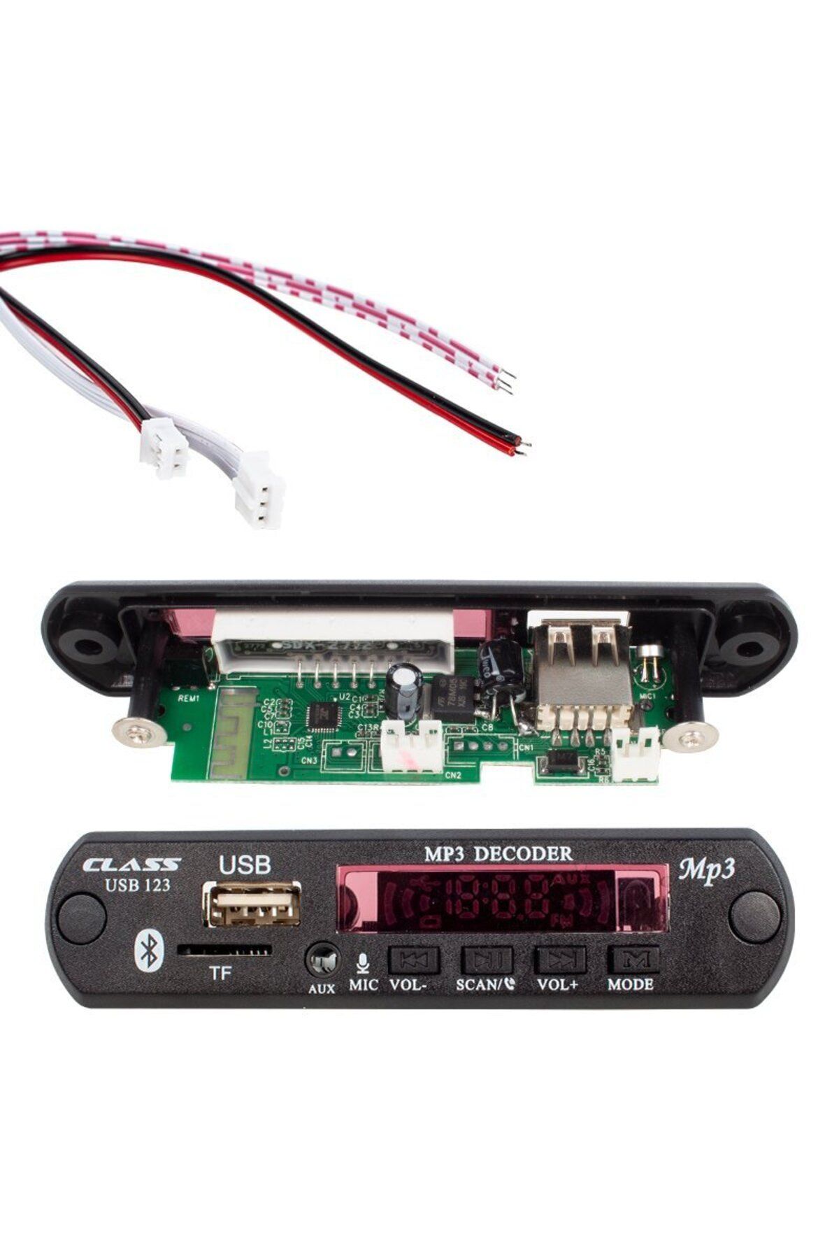 Modafiks CLASS USB-123 12 VOLT SD+AF+VR OTO TEYP MİKROFONLU USB/SD ÇEVİRİCİ DİJİTAL PLAYER USB BOARD (5122)