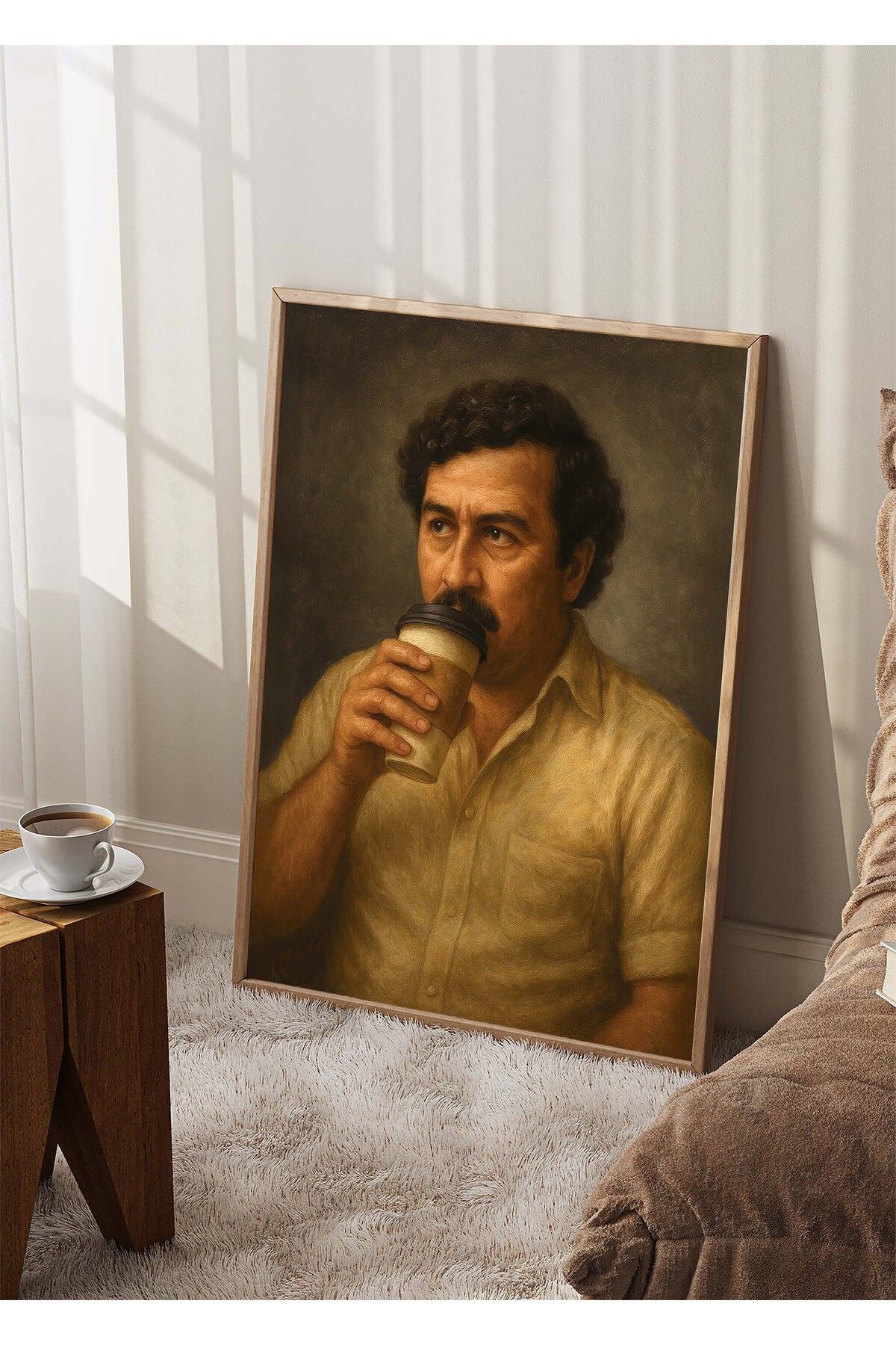 Huca Escobar Coffee - Poster - Pablo Escobar - Medellin - Vintage - Kahve Poster