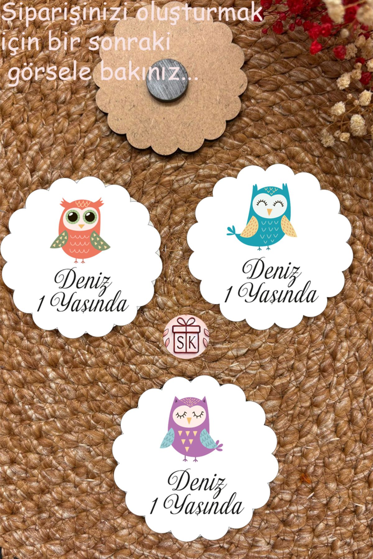 SK Gift Figürlü Ahşap Bebek Magnet Doğum Günü Hediyeliği Baby Shower Yenidoğan Magnet 35 Adet