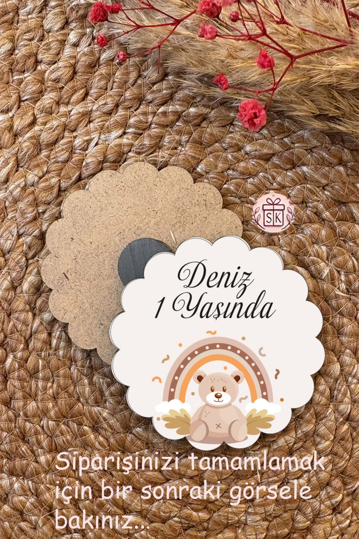 SK Gift Figürlü Ahşap Bebek Magnet Doğum Günü Hediyeliği Baby Shower Yenidoğan Magnet 35 Adet