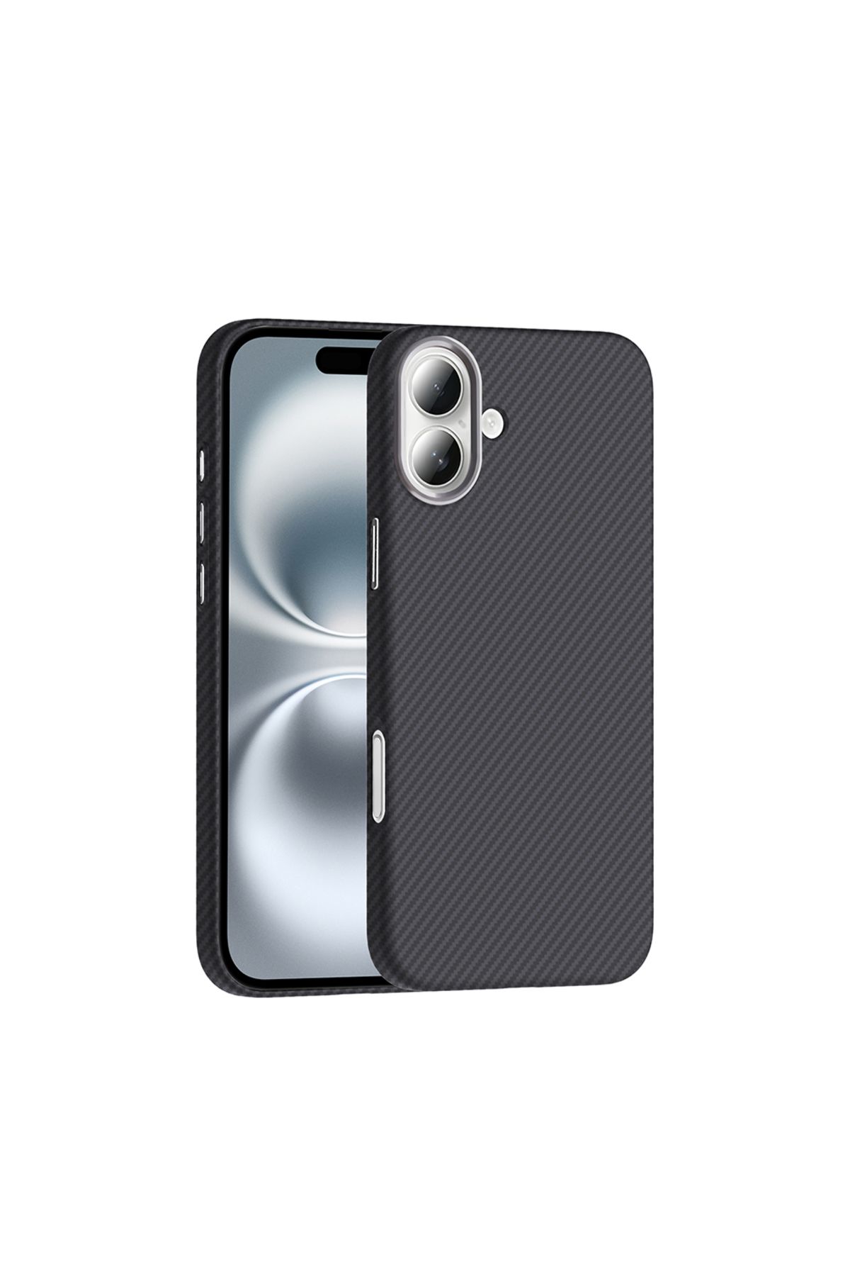 Cepustik Telefon Aksesuarları iPhone 16 Kılıf M-safe Şarj Özellikli Karbon Fiber Görünümlü Gros Kılıf