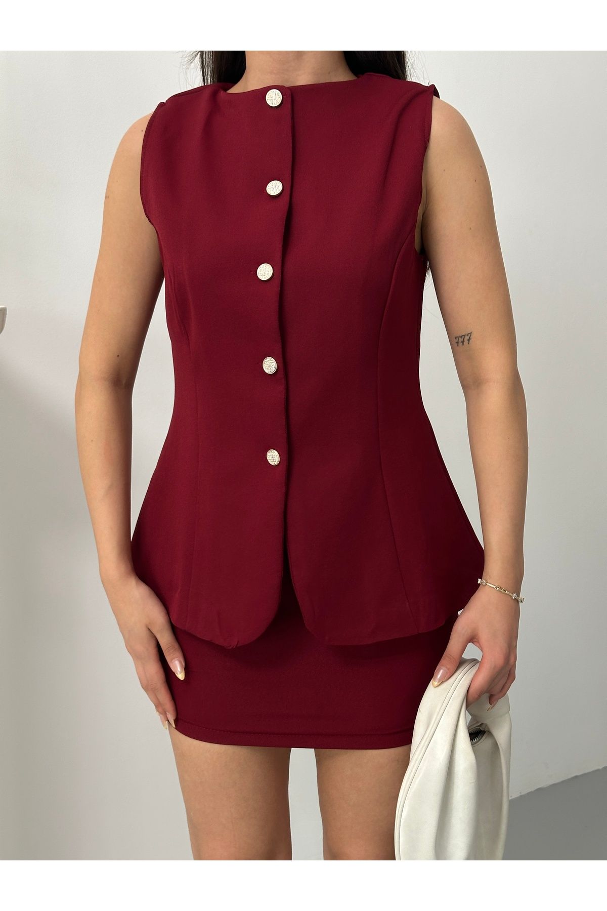 MEECY Kadın Yeni Sezon Zr Model Yelek Etek Takım