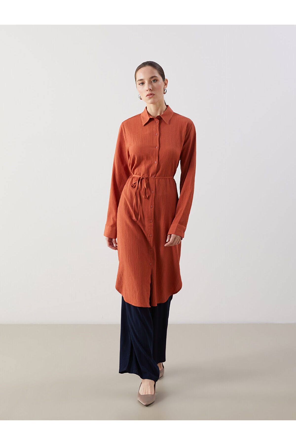 LC Waikiki Oversize Krinkle Kadın Gömlek Tunik