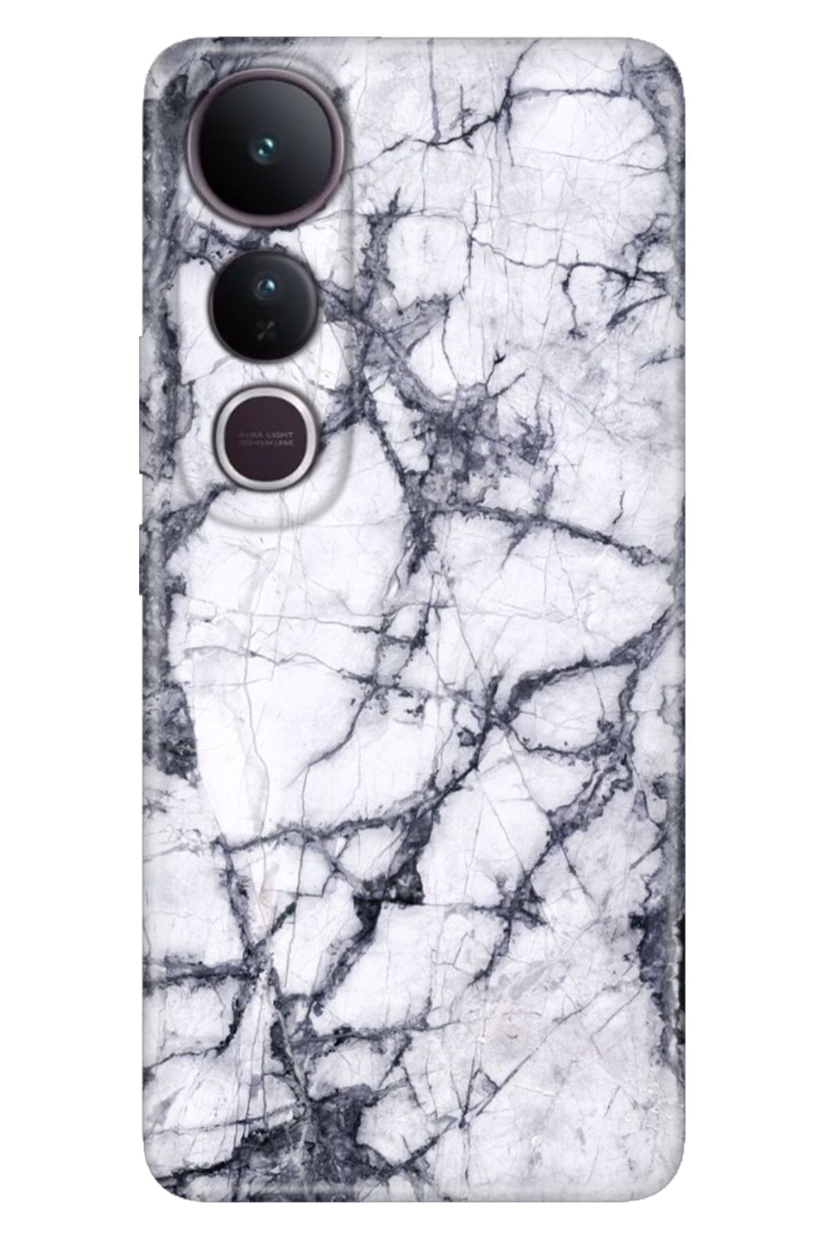 Cekuonline Vivo V50 Lite 5g Kılıf Retro Art Desenli Esnek Silikon Jumeria Mermer