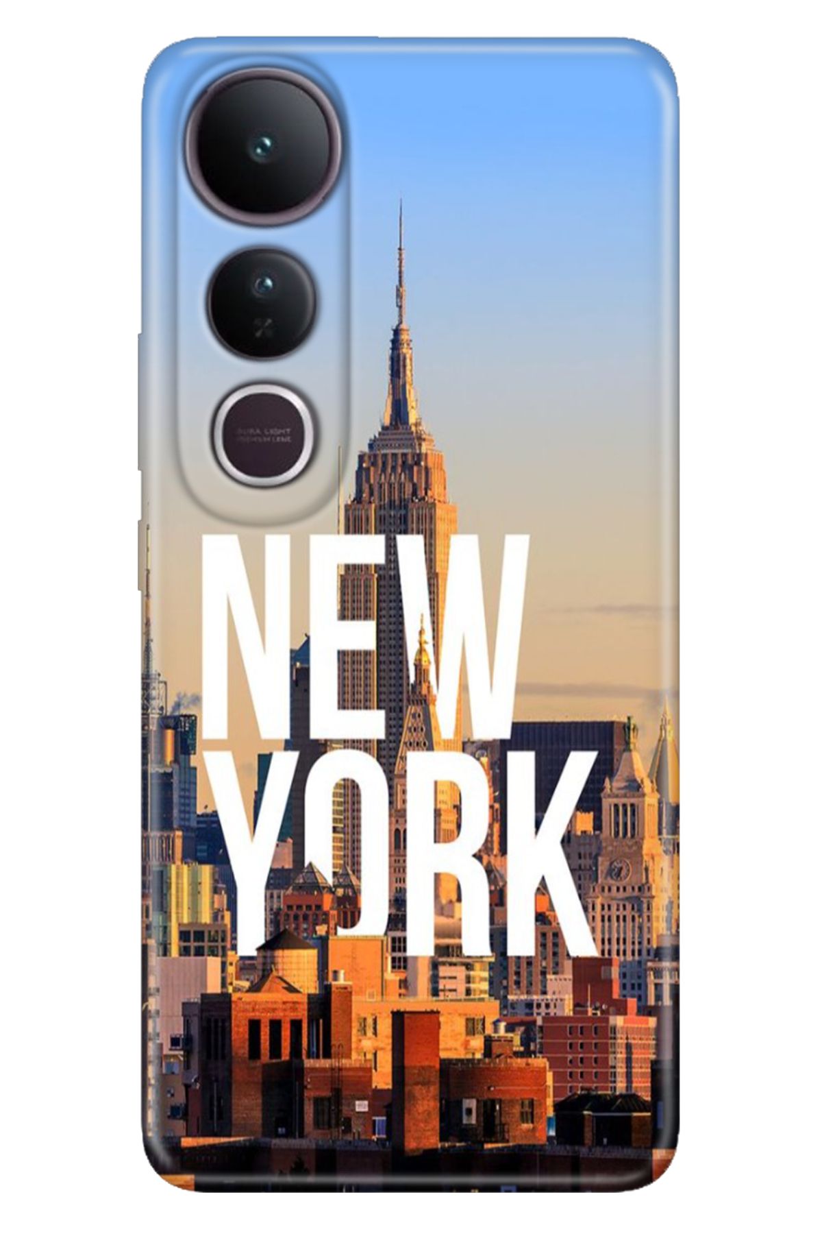 Cekuonline Vivo V50 Lite 5g Kılıf Tema Art Desenli Baskılı Silikon New York