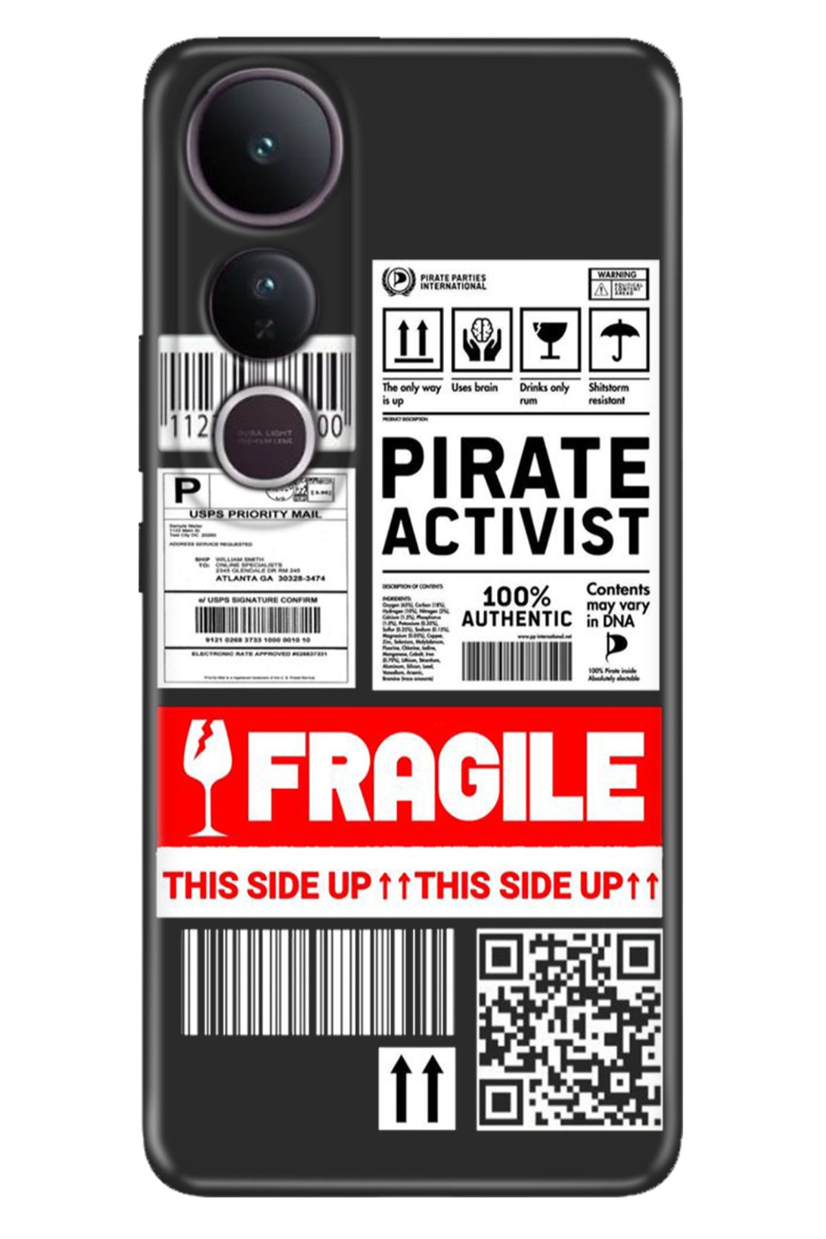 ADACASE Vivo V50 Lite 5G Kılıf Renkli Silikon Baskılı TPU Fragile