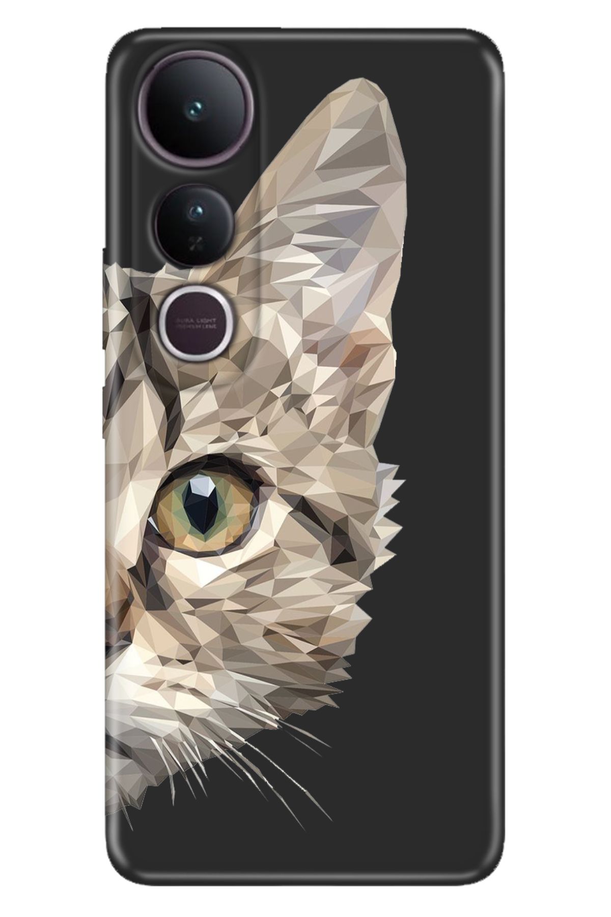 ADACASE Vivo V50 Lite 5G Kılıf Renkli Silikon Baskılı TPU Kedi Prizma