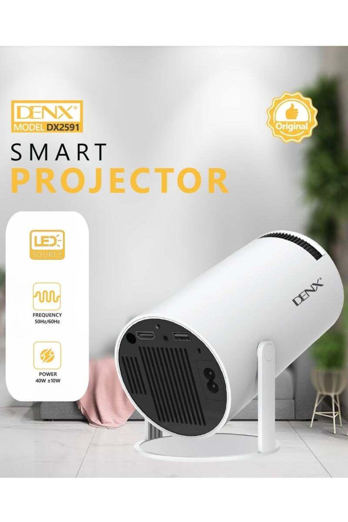 Denx-Lumens Portable Mini Projector with Android 12, WiFi, and Bluetooth, Denx DX2591 5