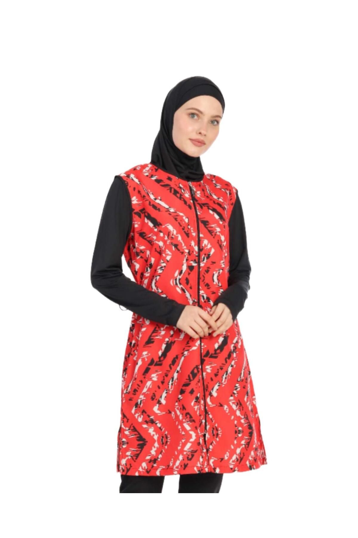 Lüx Wood 1435 KADIN DESENLİ TAM TESETTÜR MAYO LIKRA