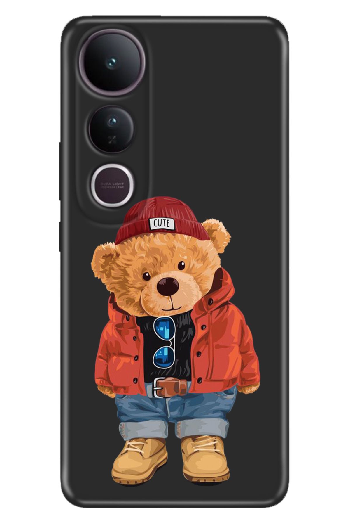 ADACASE Vivo V50 Lite 5G Kılıf Renkli Silikon Baskılı TPU Teddy Bear