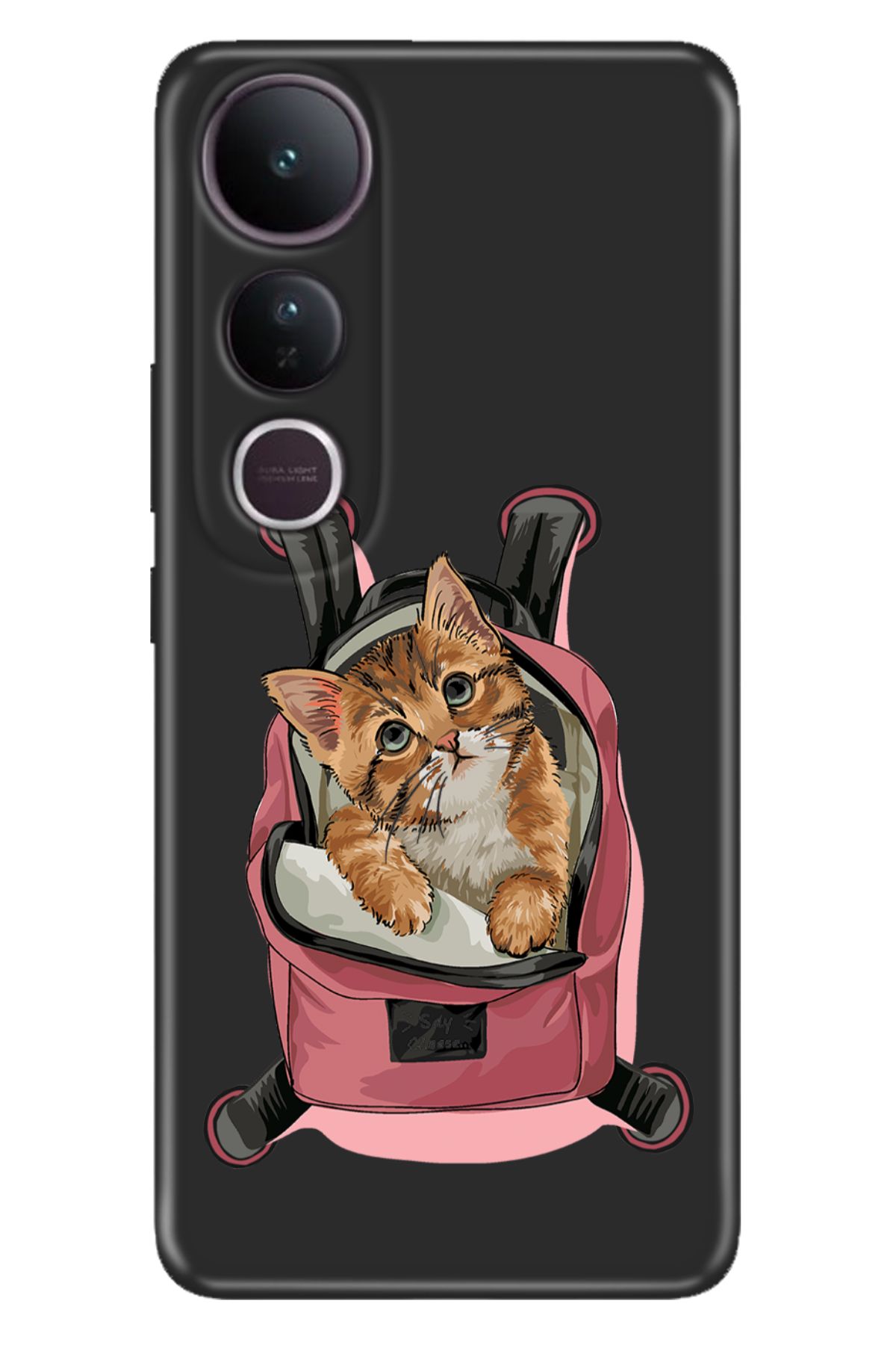 ADACASE Vivo V50 Lite 5G Kılıf Renkli Silikon Baskılı TPU Kedi Tatilde