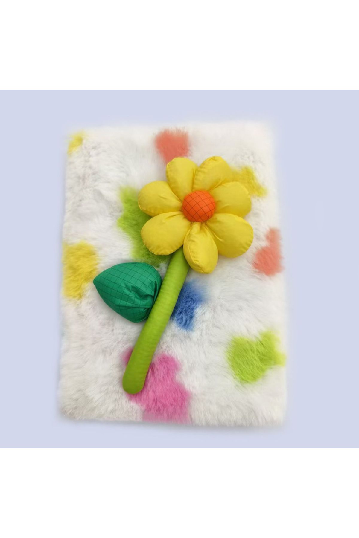 Livava Peluş Defter, Çizgili ve Çiçekli, 80 Yaprak, 21x14