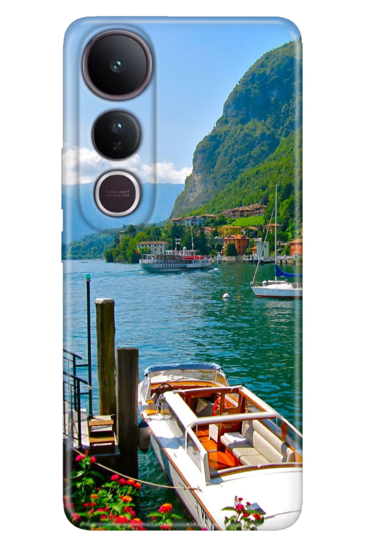 ADACASE Vivo V50 Lite 5G Kılıf Dekoratif Silikon Baskılı Kapak Como