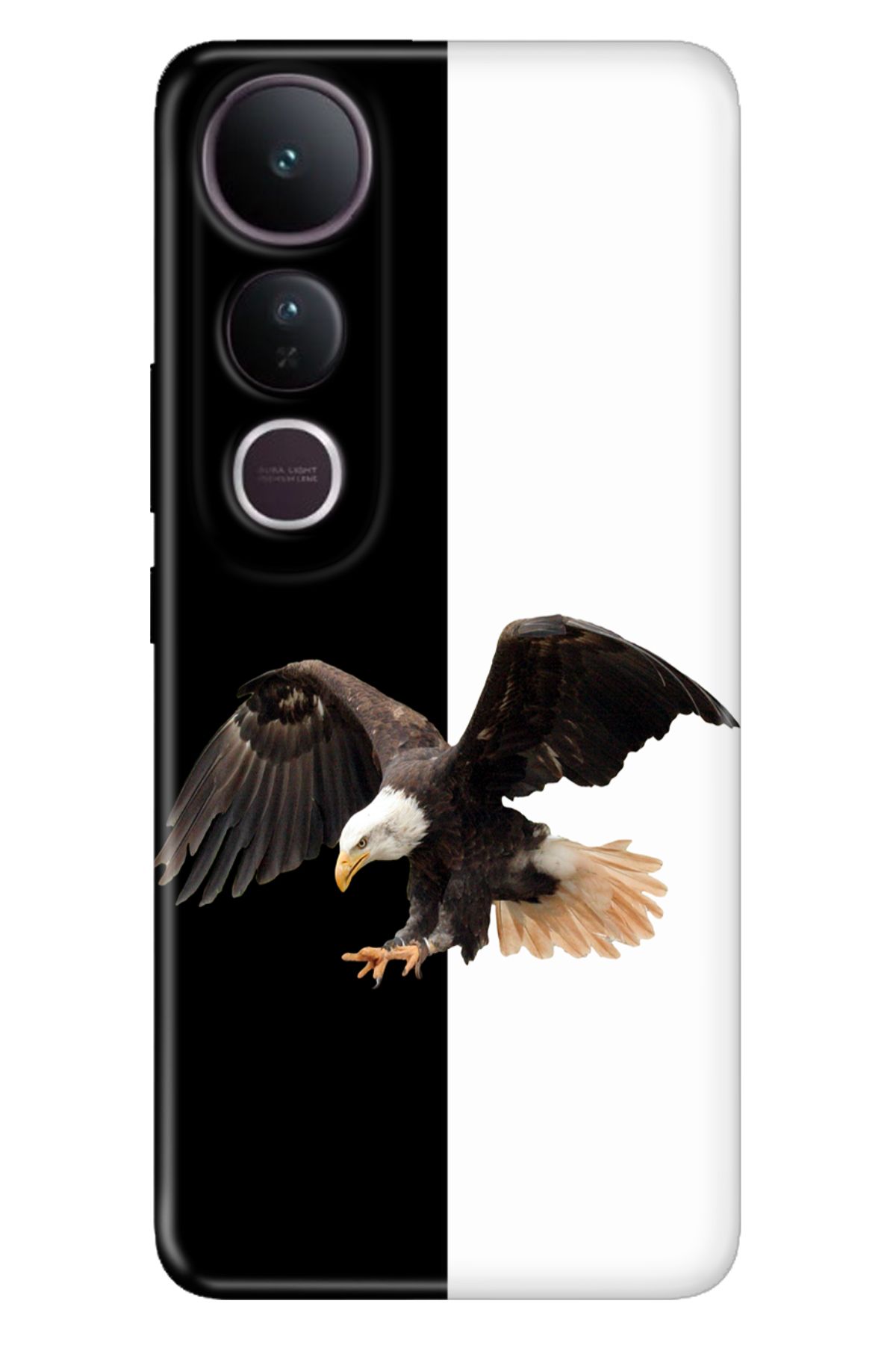 ADACASE Vivo V50 Lite 5G Kılıf Art Silikon Baskılı TPU Siyah Beyaz Parçalı