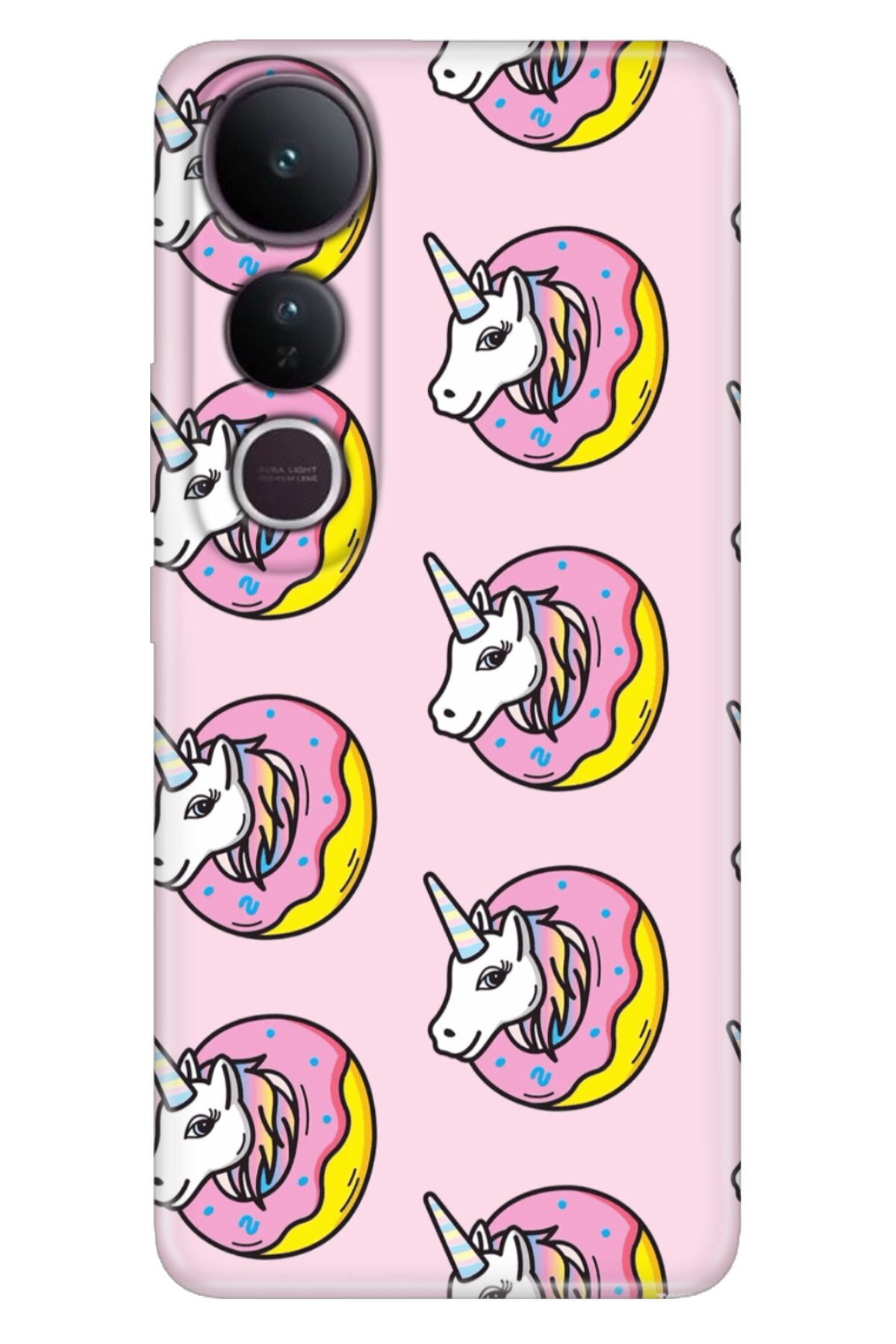 ADACASE Vivo V50 Lite 5G Kılıf Dekoratif Silikon Baskılı Kapak Unicorn Donut