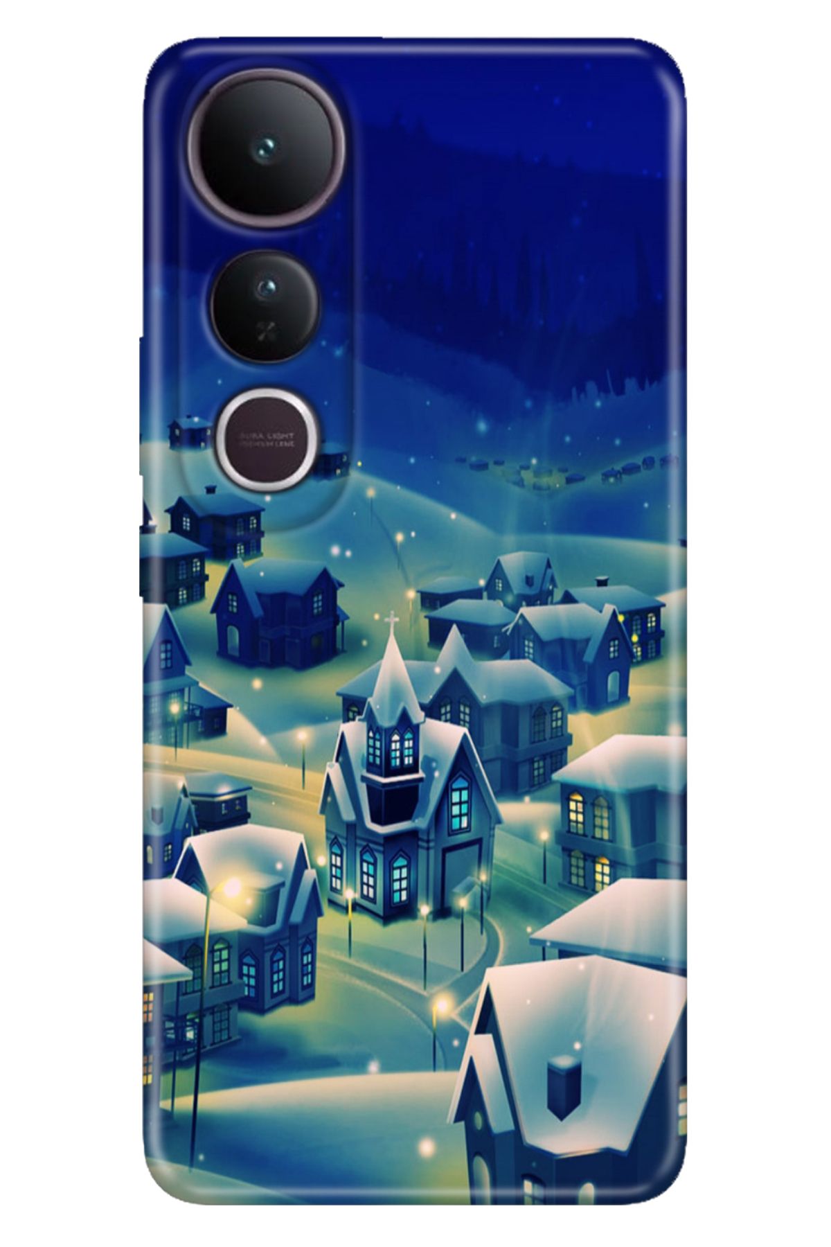 ADACASE Vivo V50 Lite 5G Kılıf Dekoratif Silikon Baskılı Kapak Cold Village
