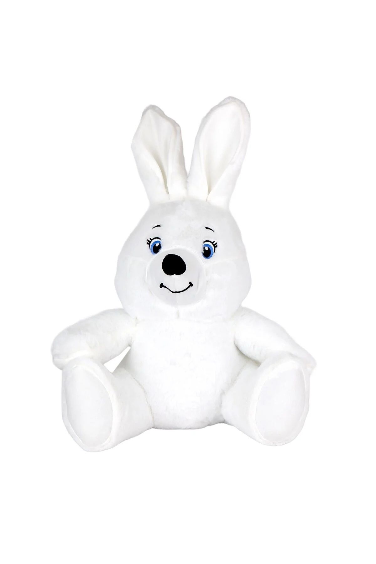 SAZE 5025 Mavi Gözlü Beyaz Tavşan Peluş Uzunluk: 40 cm