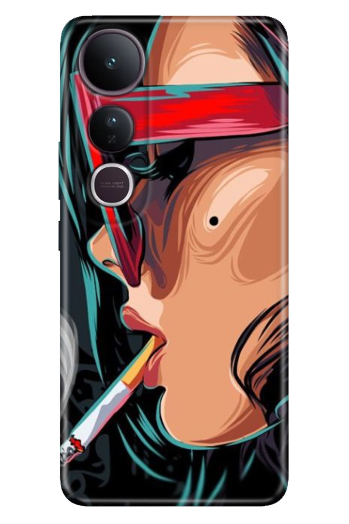 ADACASE Vivo V50 Lite 5G Kılıf Dekoratif Silikon Baskılı Kapak Cool Girl