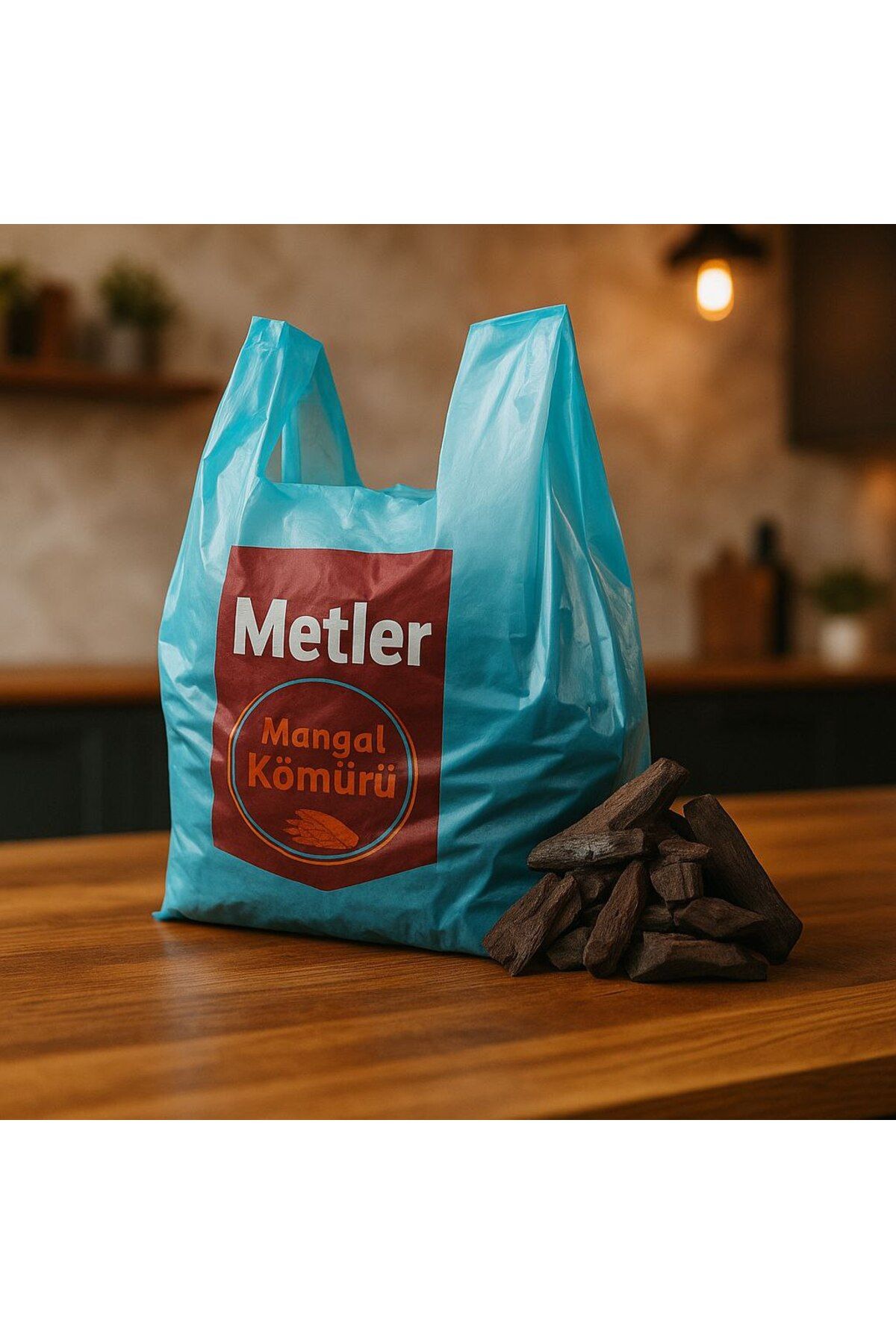 Metler Doğal Mangal Kömürü 1 Kg Hızlı Tutuş Uzun Süreli Yanma Mangal Kömürü