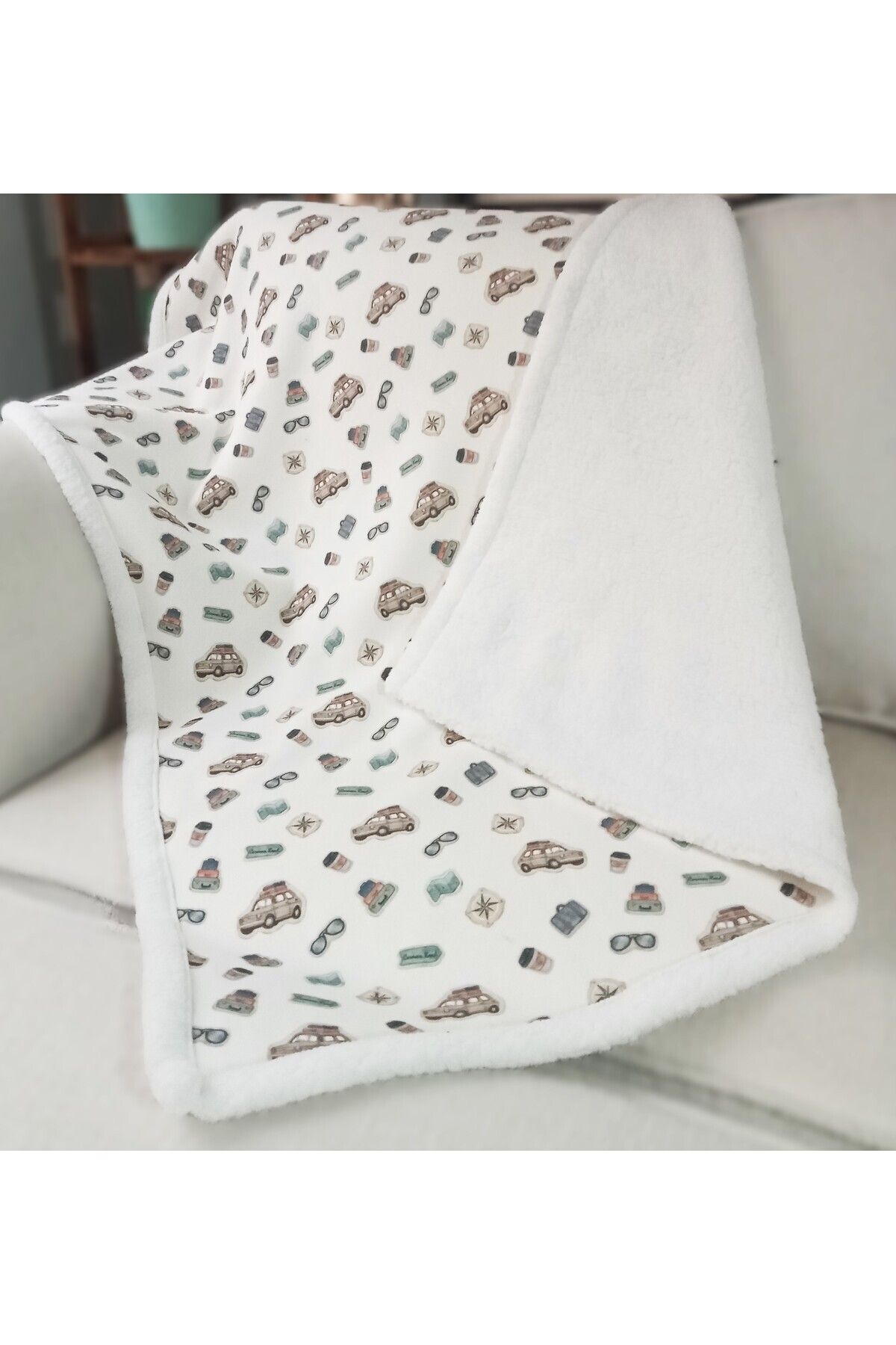 Gatta Puffy Koyun Tüylü Müslin Bebek Battaniyesi 70x100 Cm Peluş Kundak Örtüsü