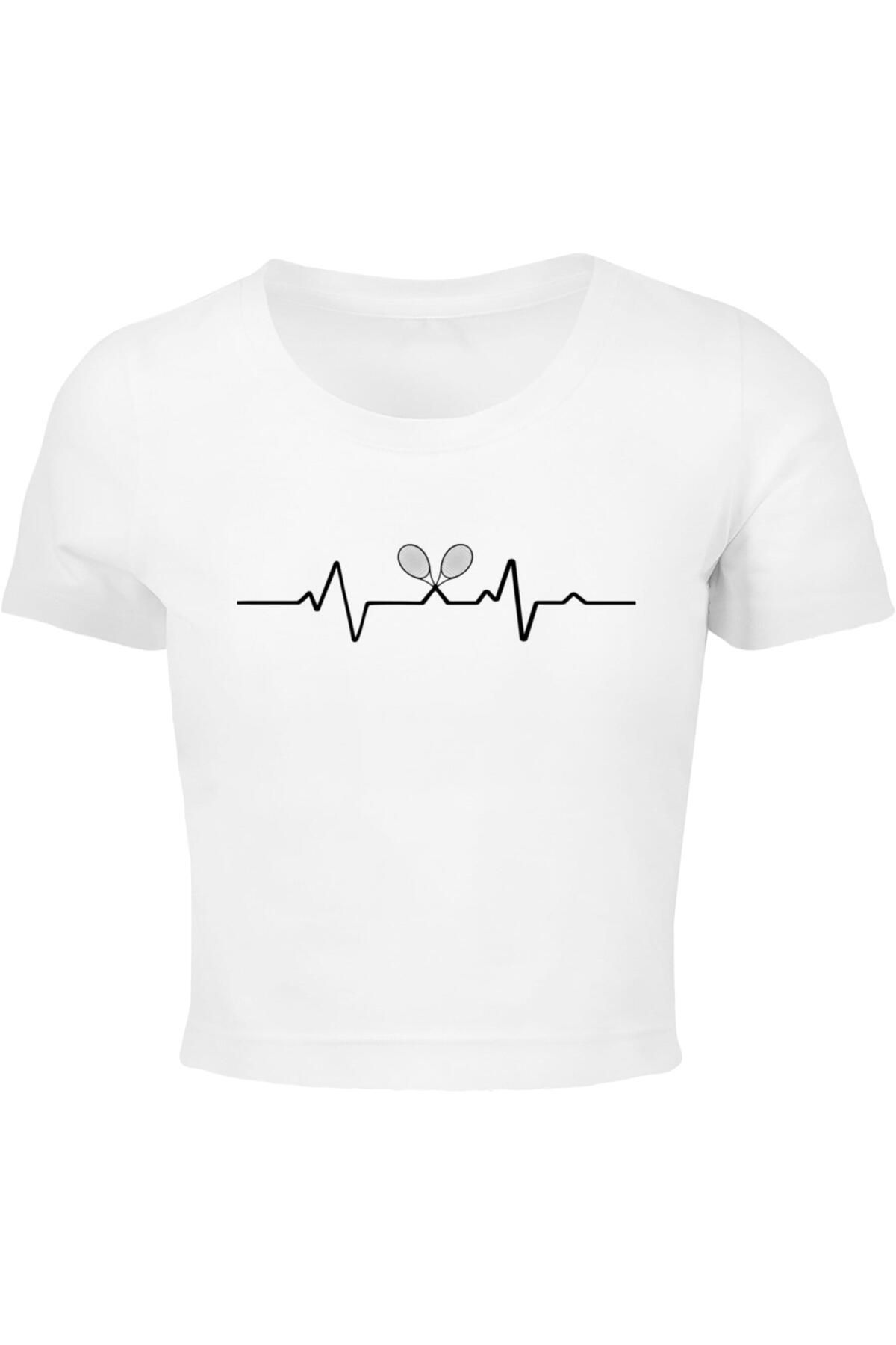 Merchcode-Damen Ladies Tennis Beats Crop Tee 1