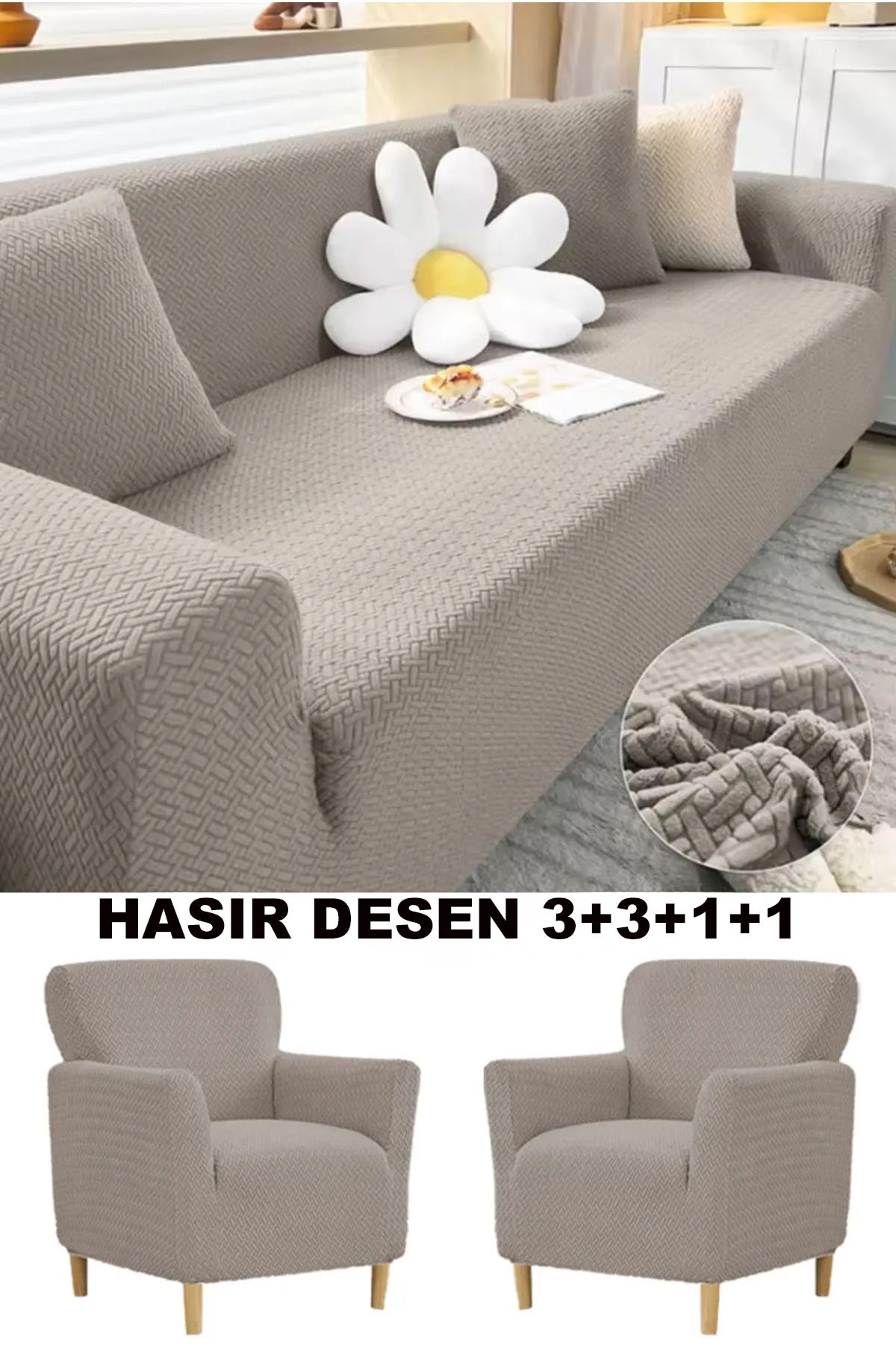 Bright Home 3.3.1.1 Koltuk Örtüsü Koltuk Kılıfı Takımı Ev Tekstili Sofa Cover