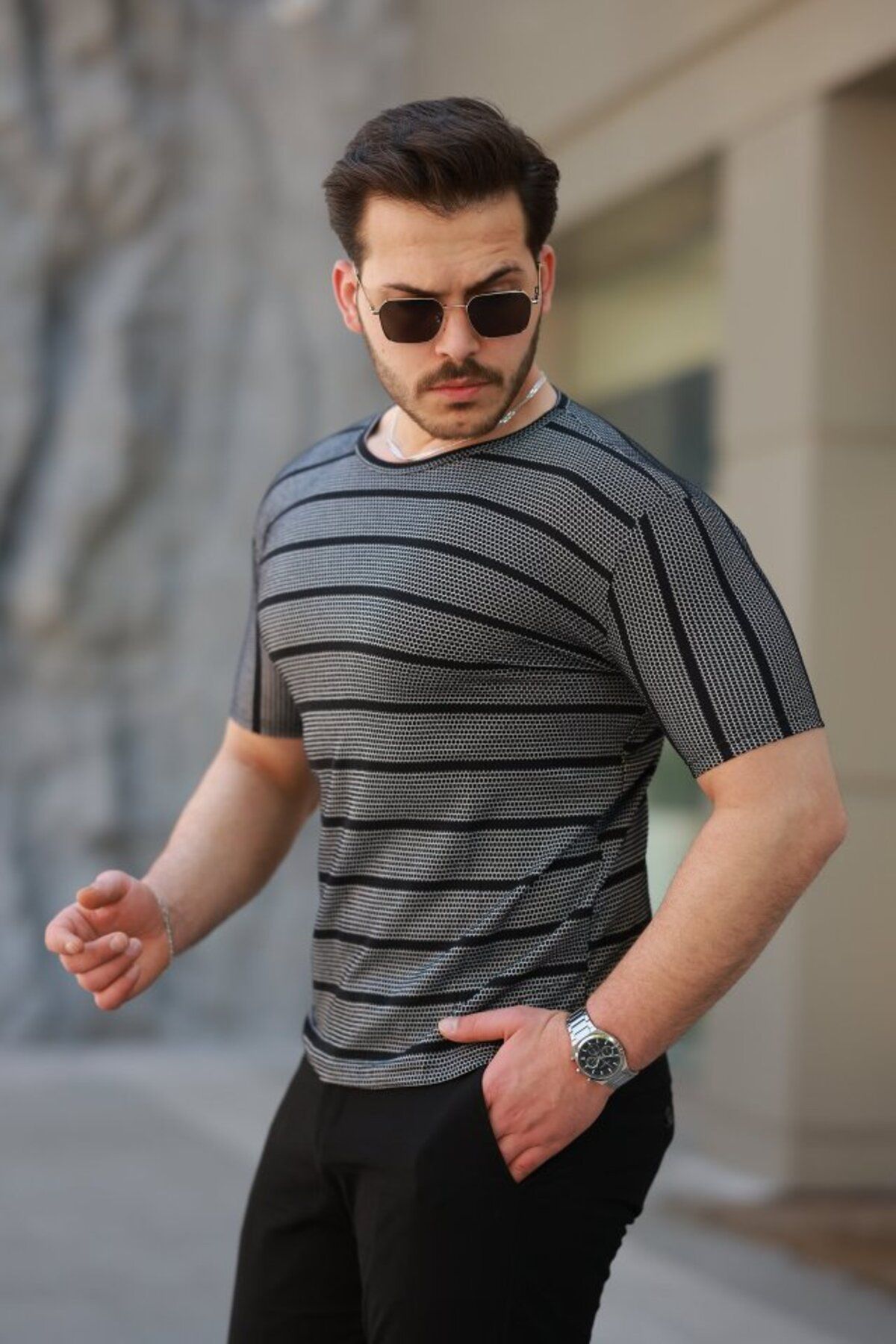 Albayrak Erkek Petek Desenli Kısa Kollu T-shirt