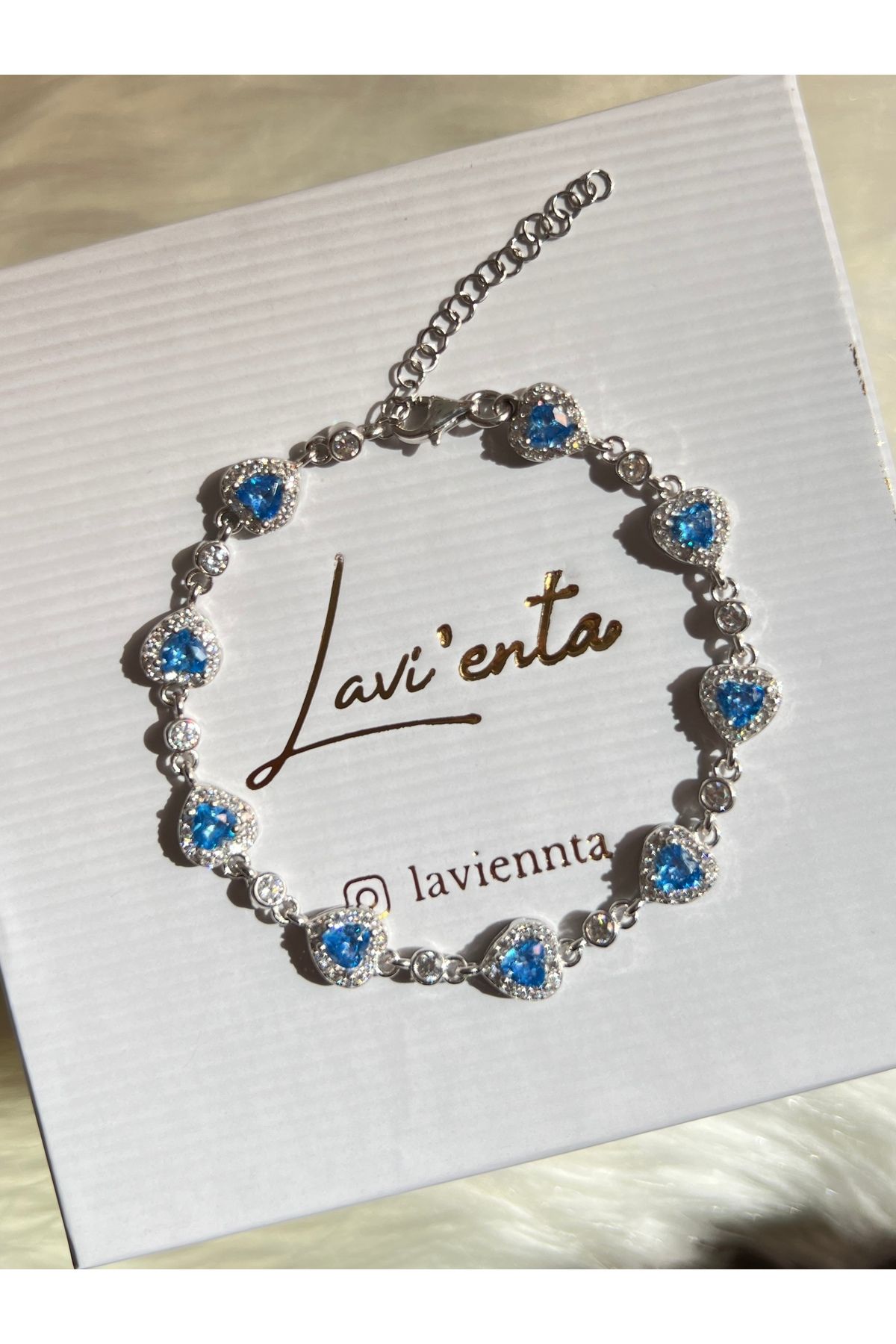 Lavienta 925 Ayar Gümüş Kalp Model Bileklik