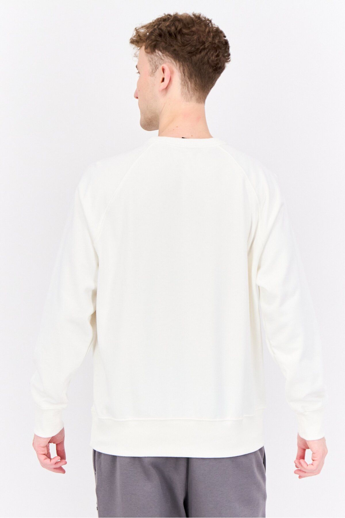 New Balance-Men Sportswear Fit Long Sleeves Outdoor Sweatshirts, White 3