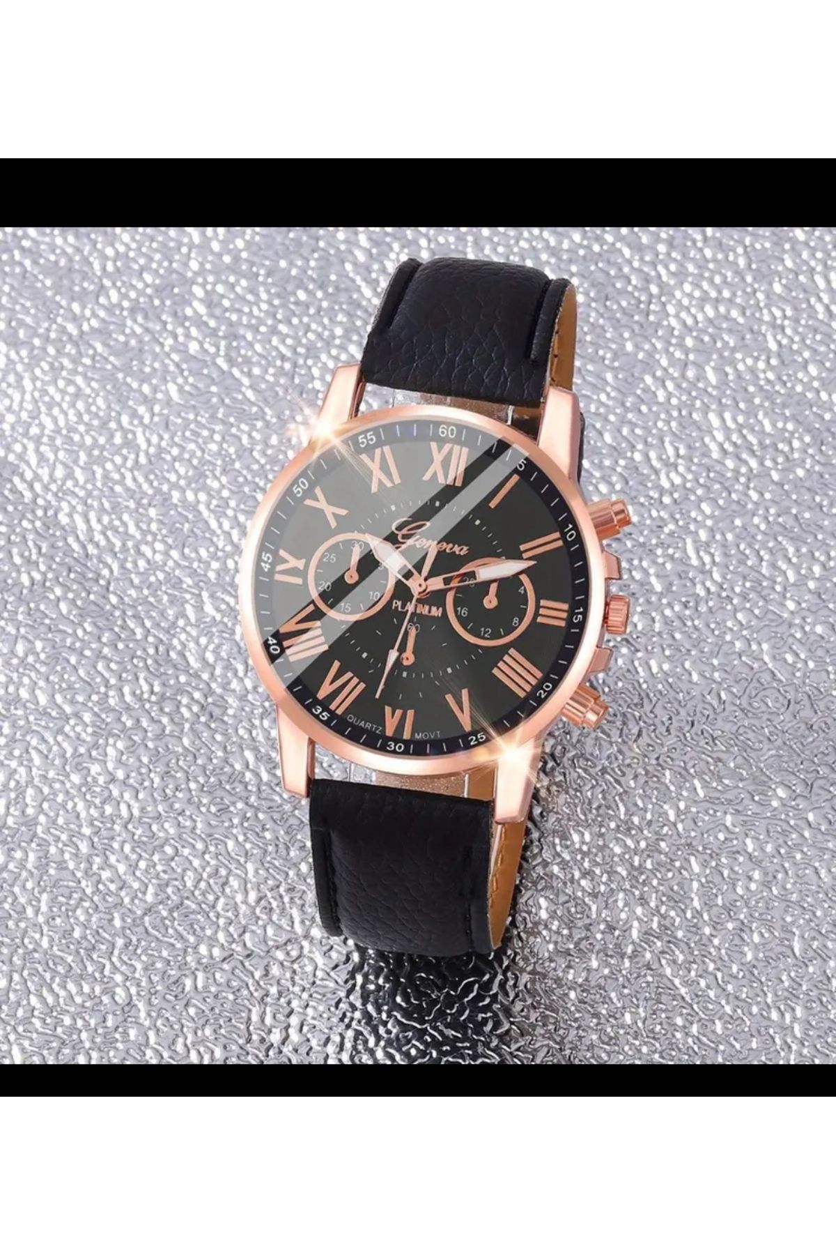 herseybizde2535 Siyah analog kol saati