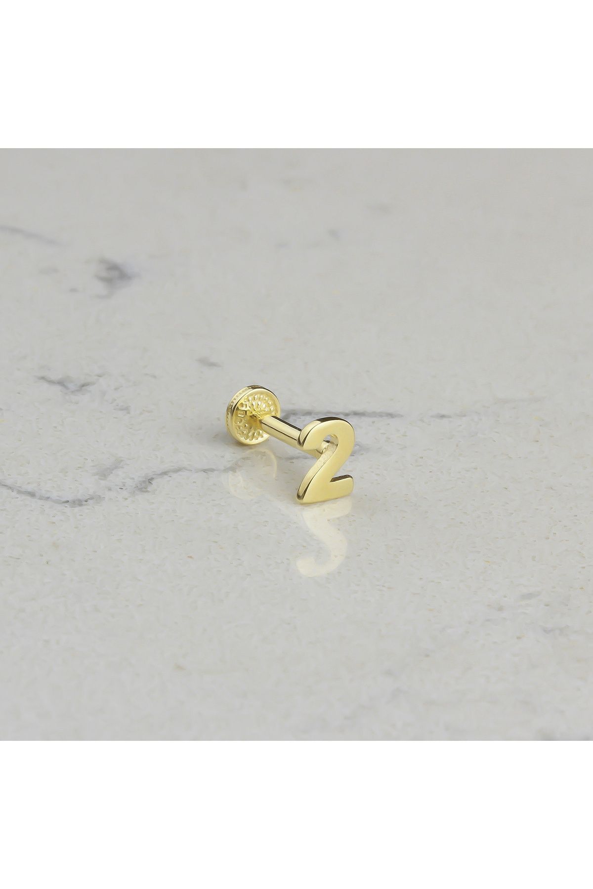 Glorria Altın 2 Rakam Tragus Piercing