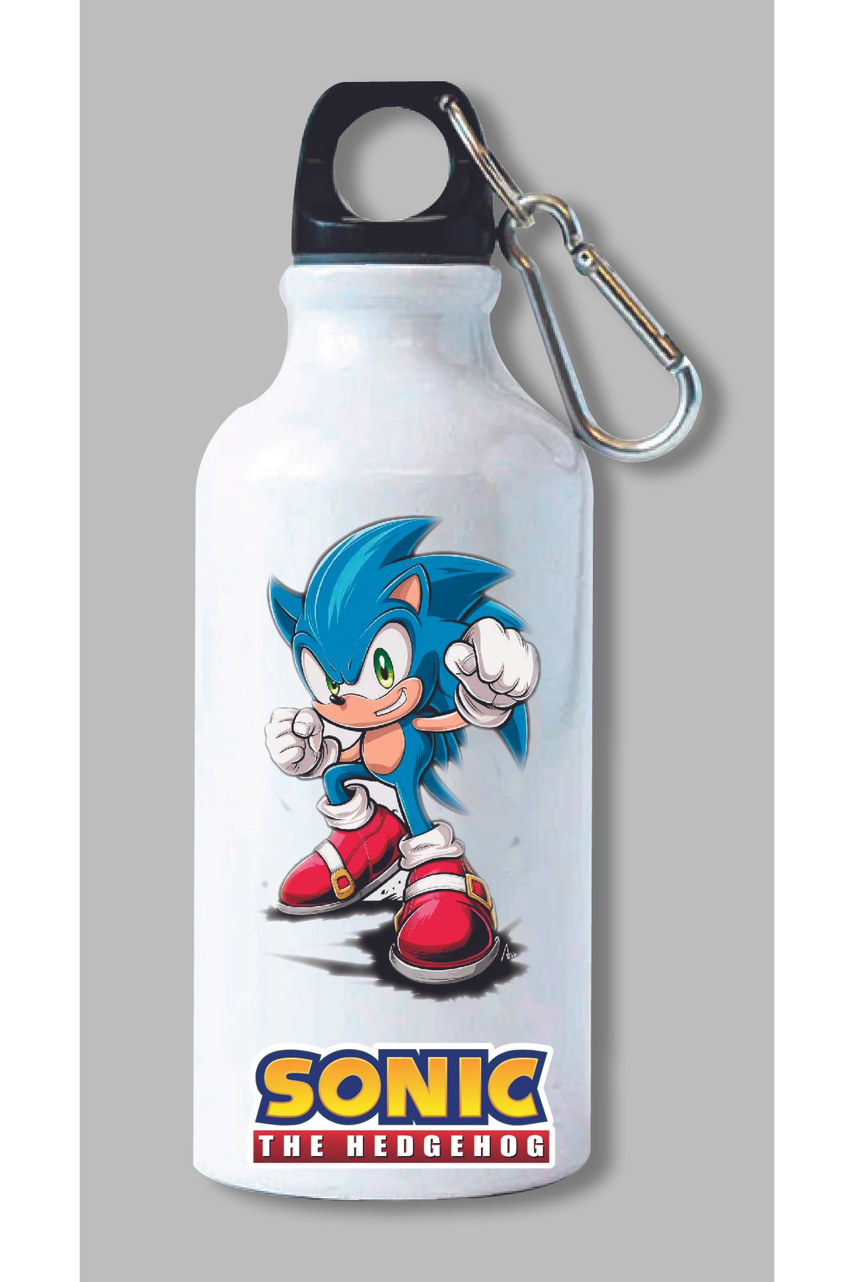 DKDZ SHOP Sonic Baskılı Kancalı Su Matarası 600ml. - 025