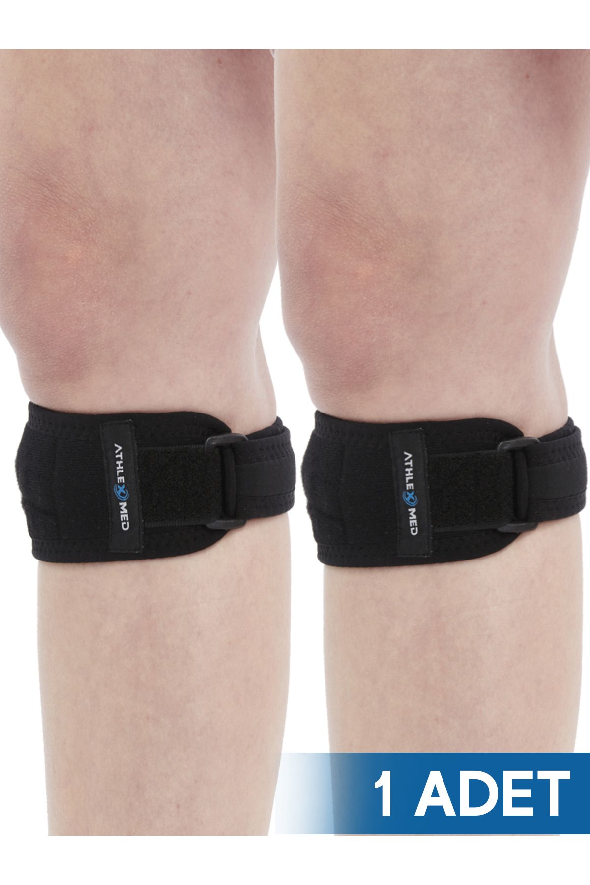 ATHLEX MED 1'li Patella Tendon Destek Bandı – Silikon Pedli, Ayarlanabilir Sporcu Diz Altı Bandı,