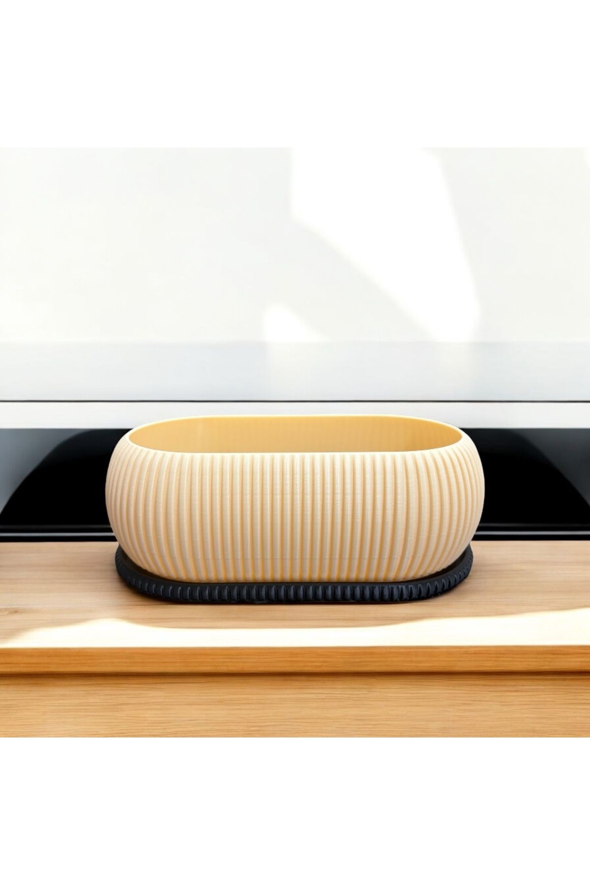 Dekor Oval Formlu Modern Dekoratif Saksı – 12×22×9 cm