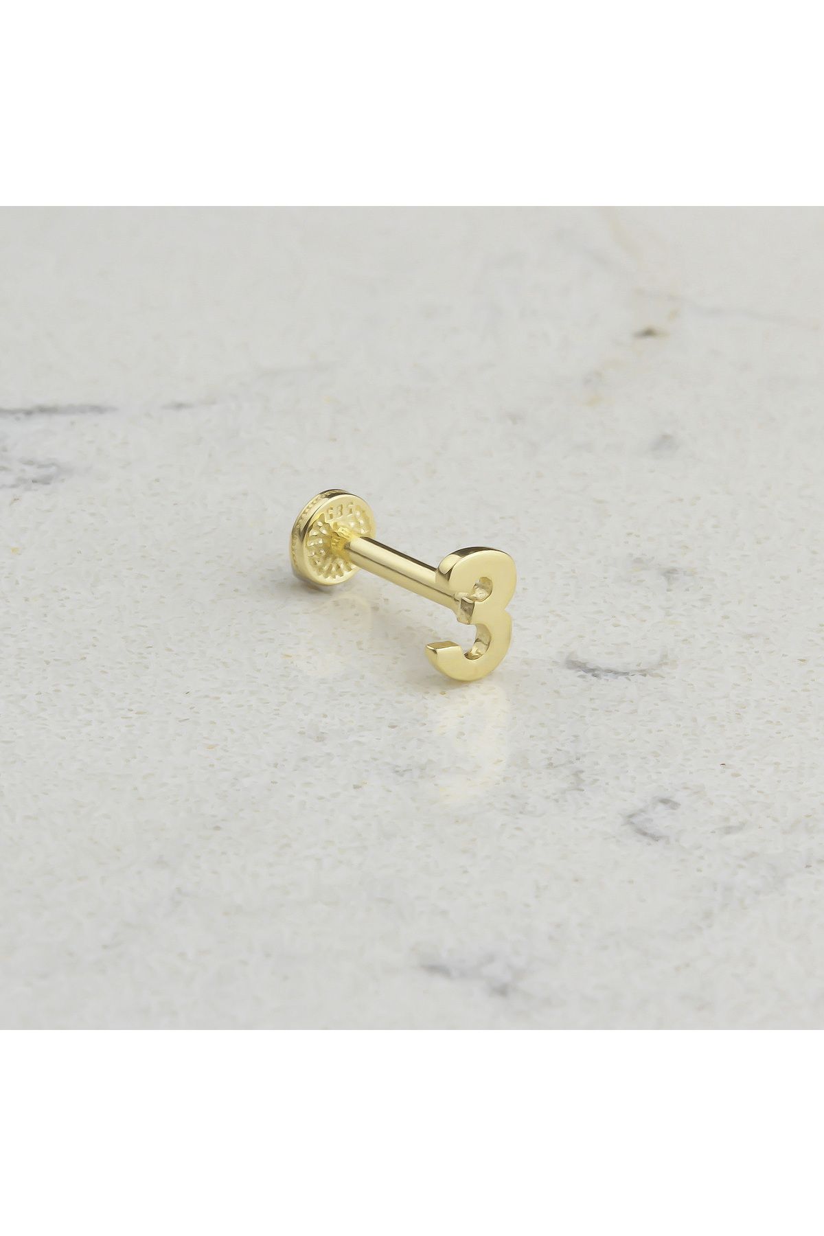 Glorria Altın 3 Rakam Tragus Piercing