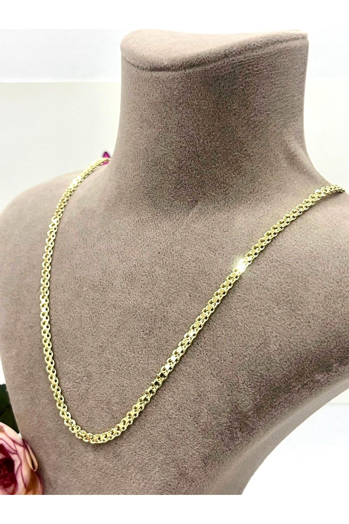 XUPING JEWELRY Masal 14k Gold Çelik Zincir Kolye (60cm)