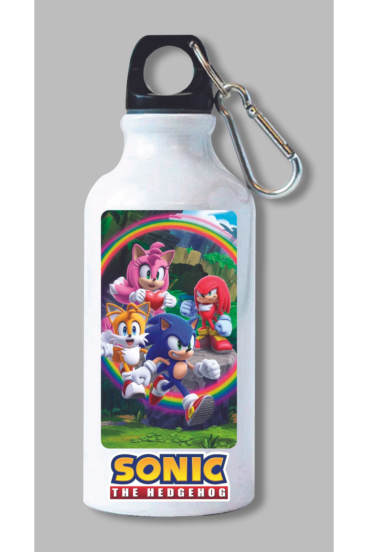 DKDZ SHOP Sonic Baskılı Kancalı Su Matarası 600ml. - 032