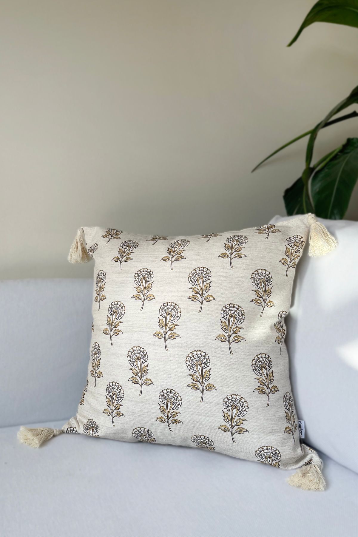 RİTMOHOME Vintage, Püsküllü, Eskitme, Modern, Farmhouse, Iskandinav, 50x50 Dekoratif Yastık(İÇİ DOLGULU)