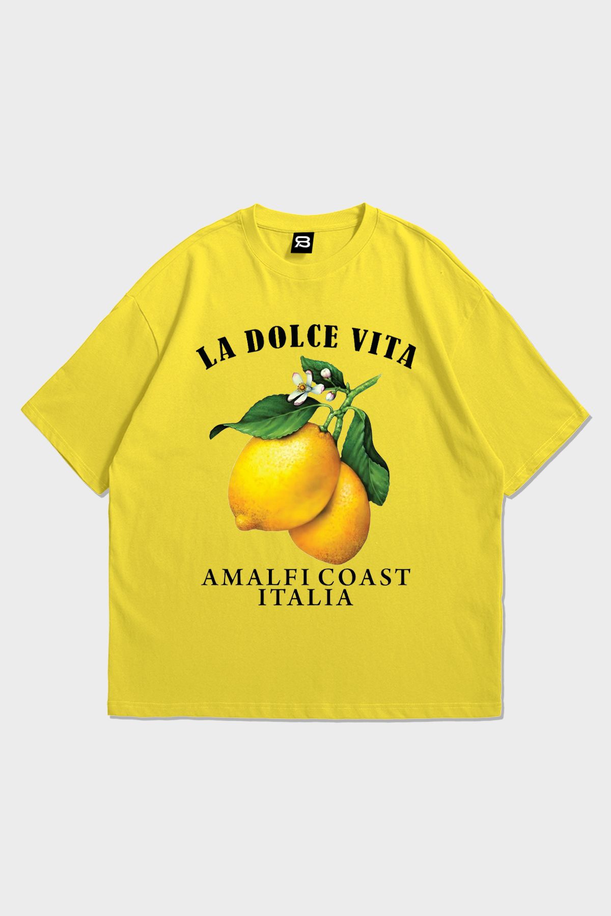 3 ROPE La Dolce Vita Baskılı Kadın Oversize T-Shirt Tişört