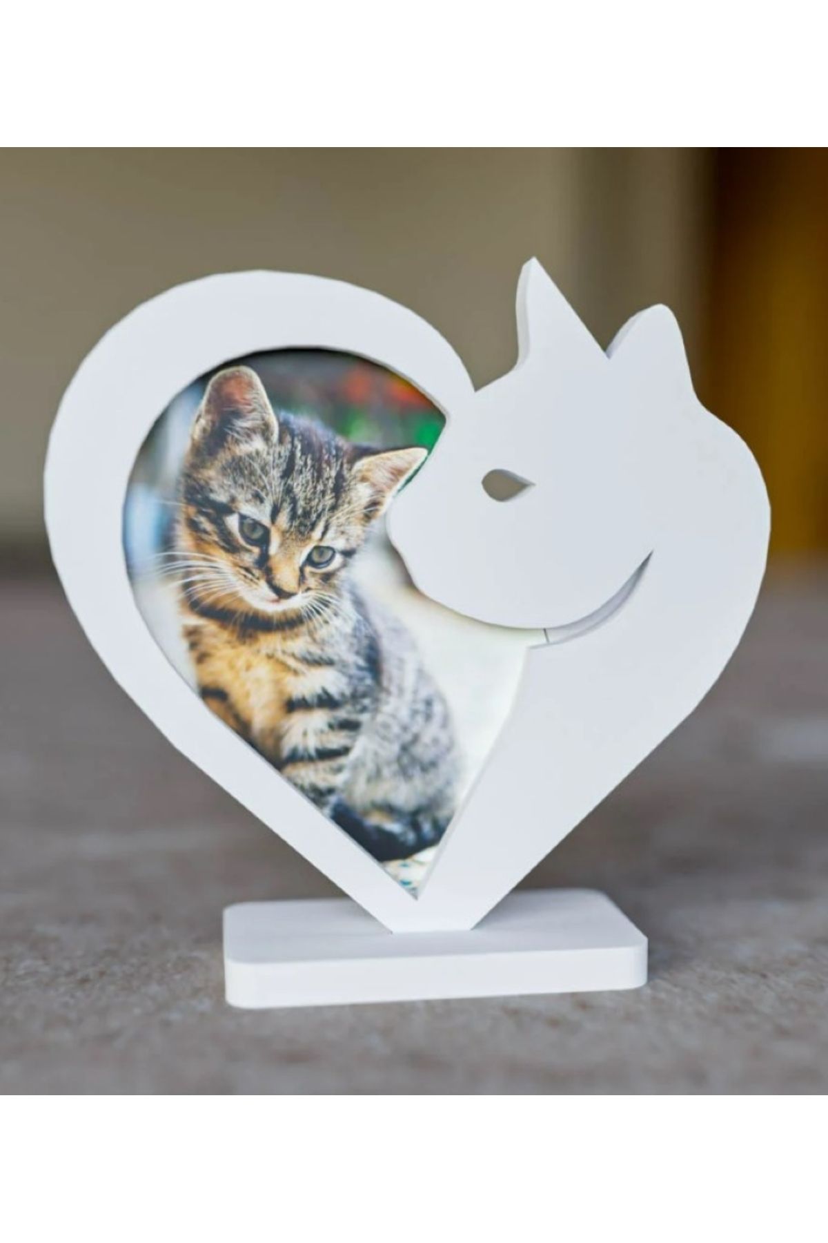 3D Dükkanı Kedi - Fotoğraf Çerçevesi - Sevimli Dostlar - Dekoratif Ürün