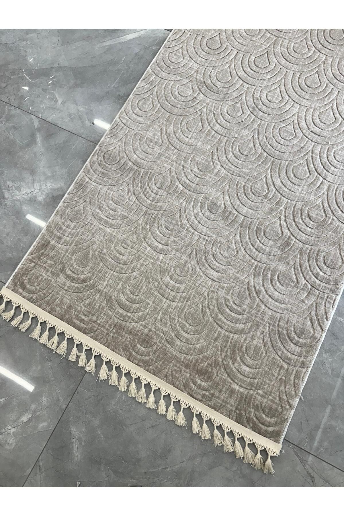 AKSU HALI Aksu Halı Prime Cozy Toprak Düğüm Saçaklı Kaymaz Taban Makinede Yıkanabilen Kesme Yolluk