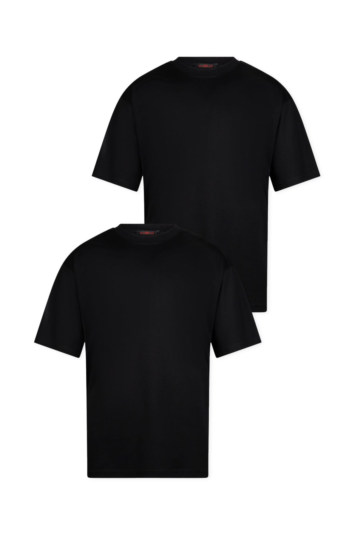 WERRONİ 2'li Oversize Basic T-Shirt - Siyah - Siyah