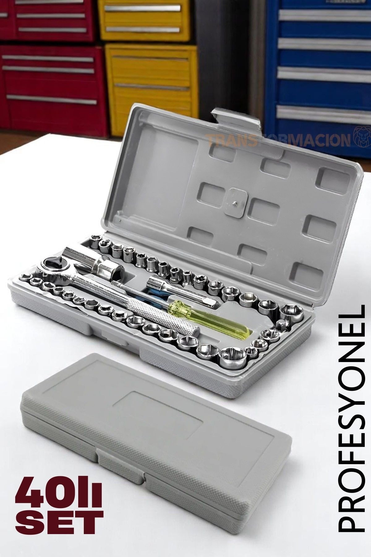 Transformacion-Professional 40Pcs Socket Set - Durable and Practical Use Torque Repair Set 721677 1
