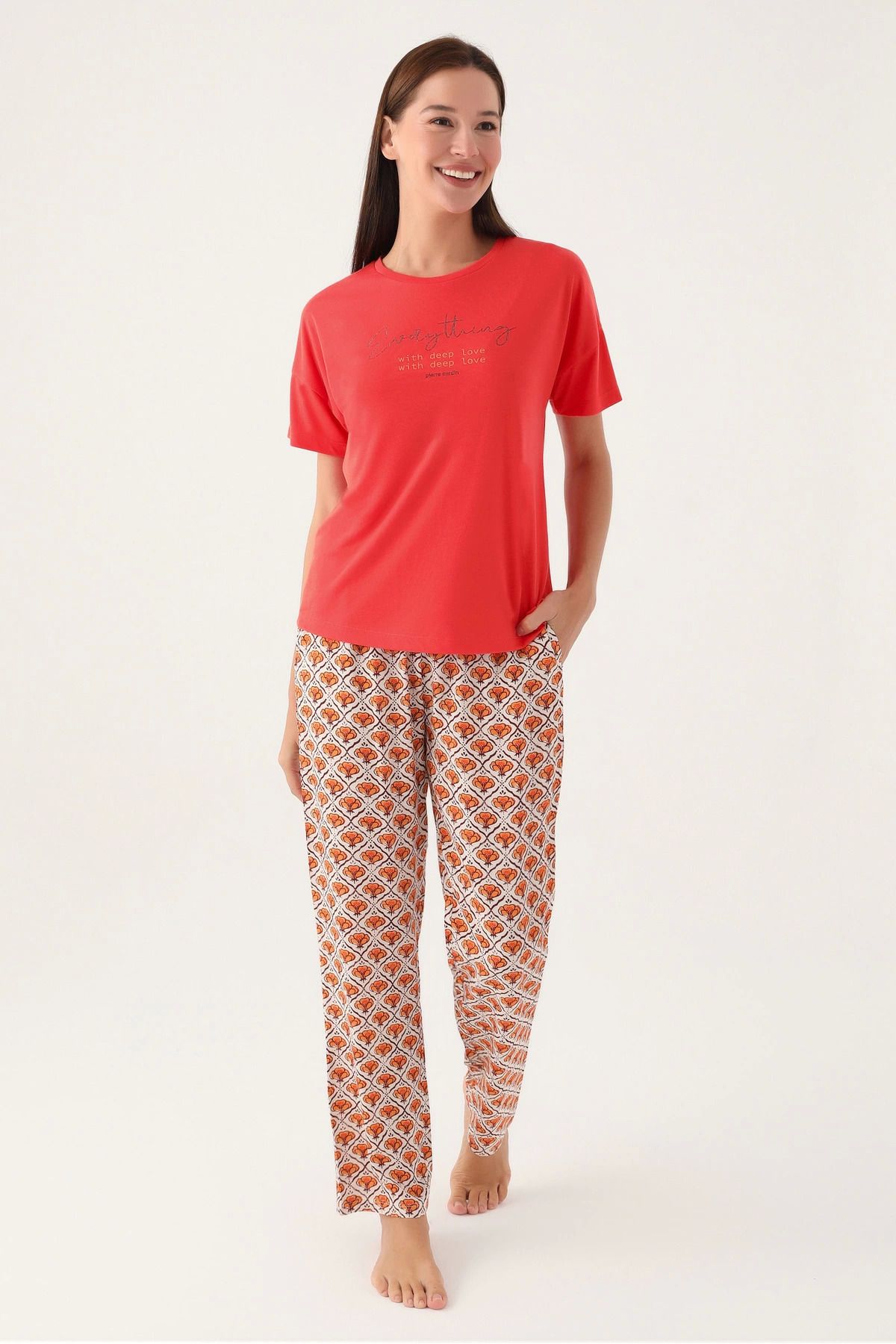 Moda Şahsenem Pierre Cardin Pc8822-s Kısa Kol Pijama Takım