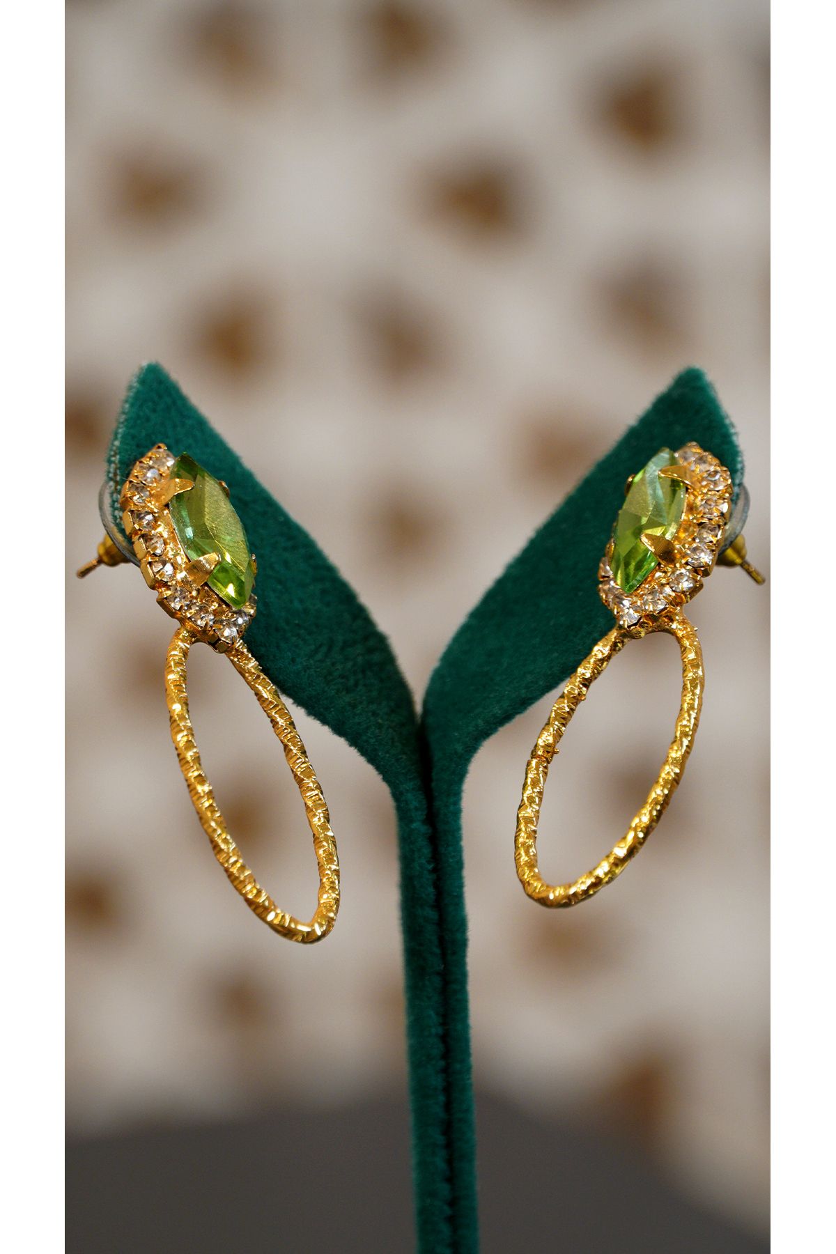 Jewerly Küpe Yeşil Taşli Zırkon Küpe