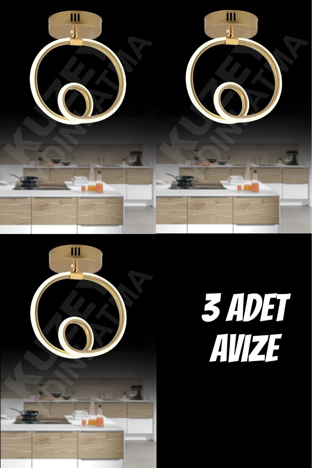GYK LİGHT 3 ADET TEKLİ LEDLİ AVİZE