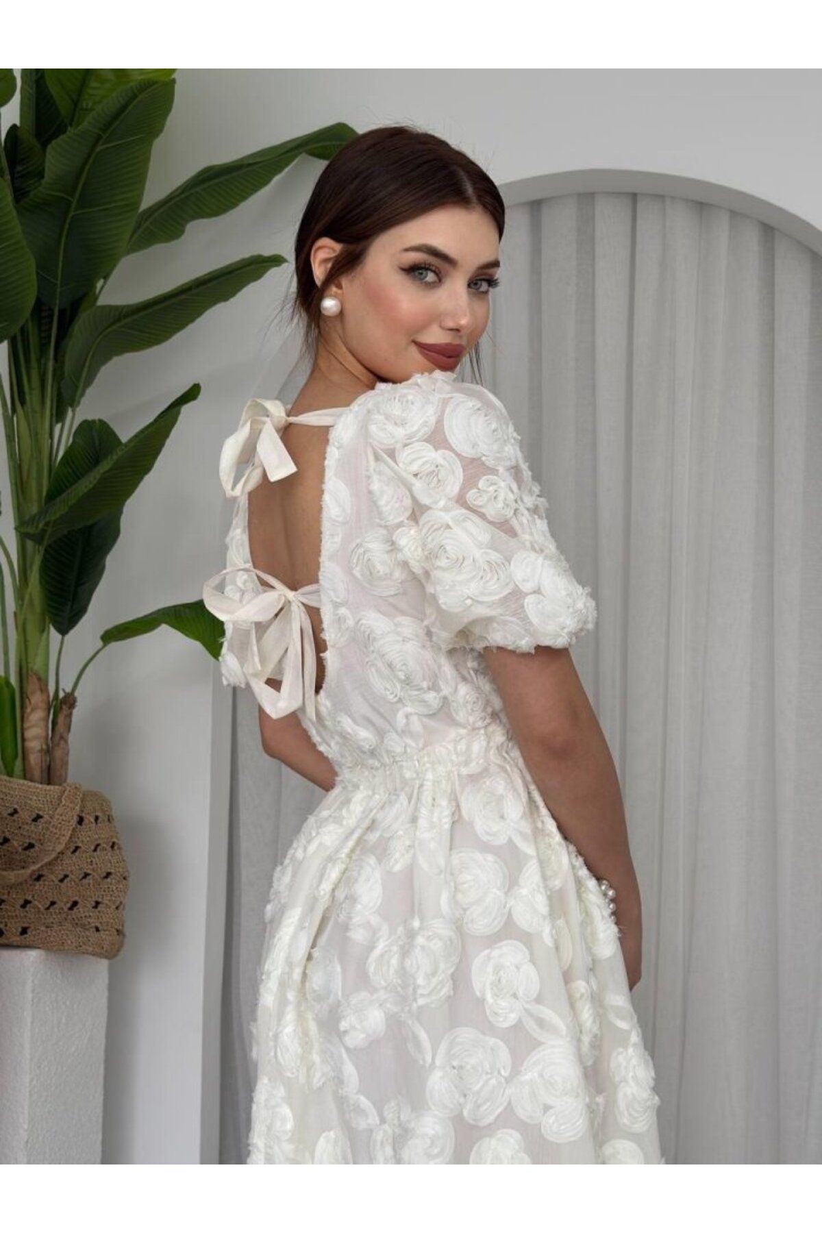 royq Wear Sırt Bağlama Detaylı Elbise