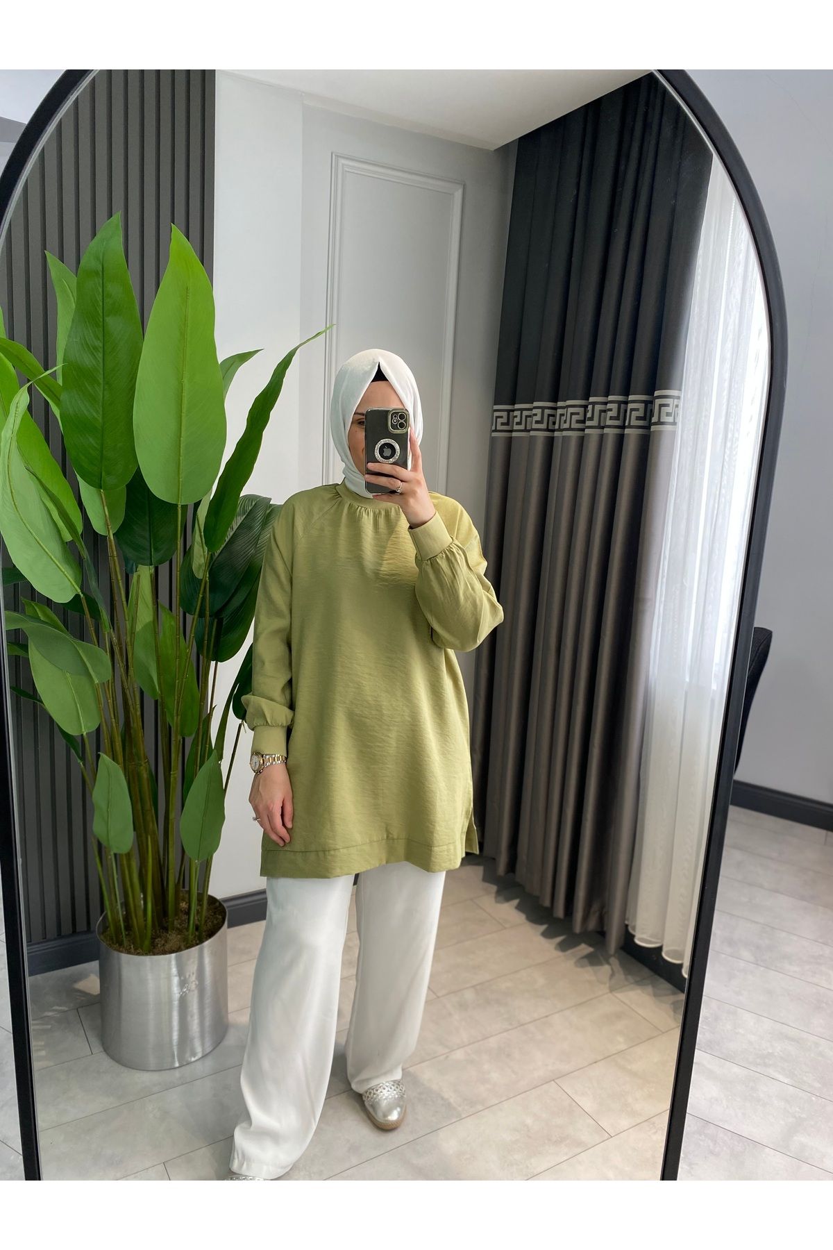 SARE BOUTIQUE Kadın Qupra kumaş tesettür tunik