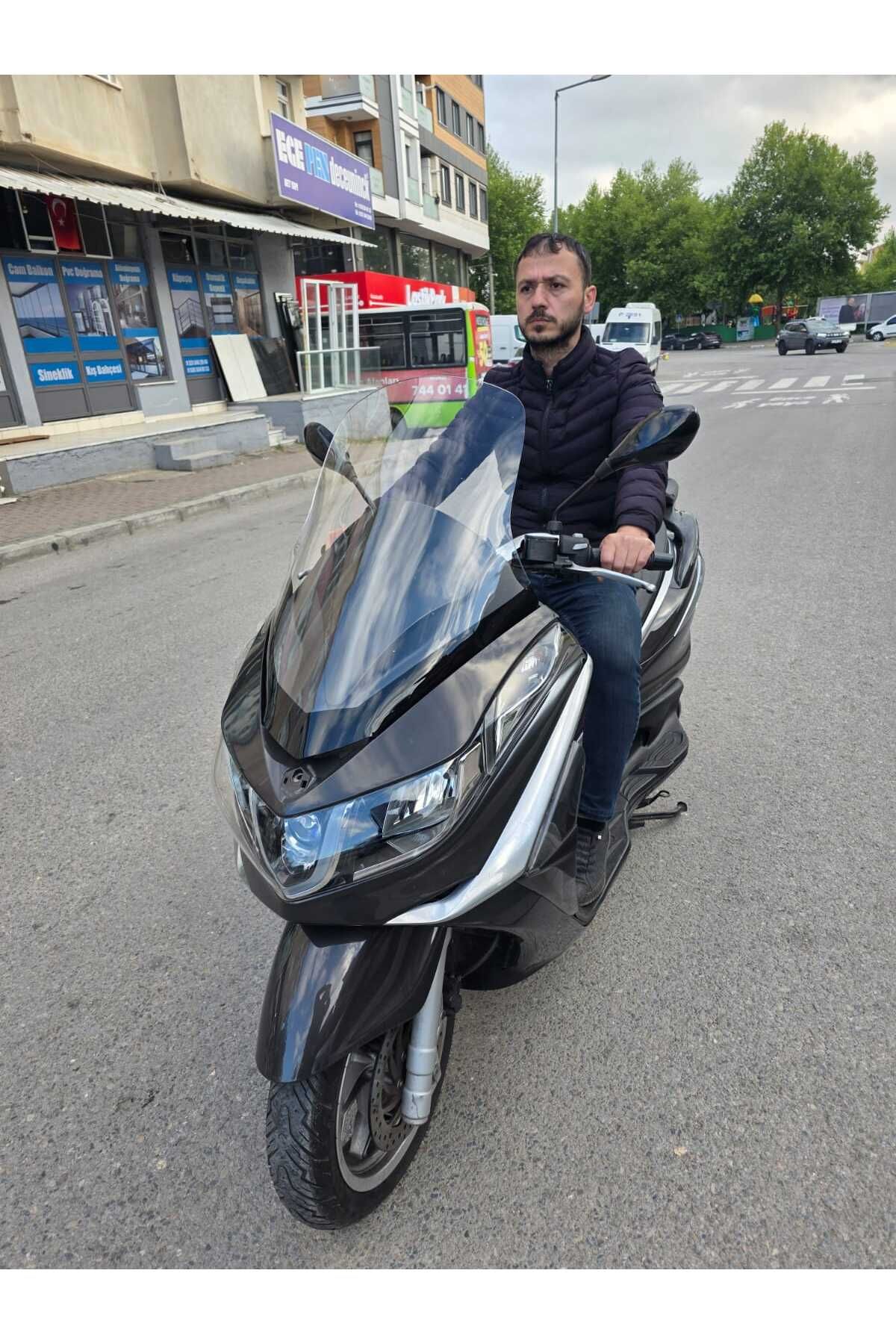Piaggio X10 Siperlik Ön Cam 2011-2017 Model 73cm Şeffaf Renkli 4mm