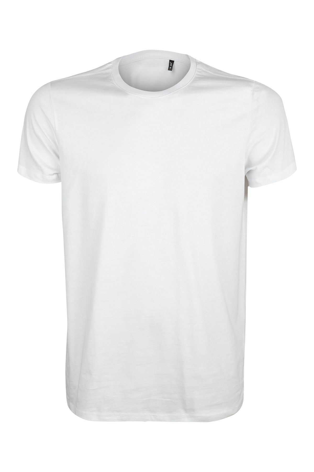 TUGSA DESING NUBENSE / Basic Unisex Sade Beyaz Pamuklu Simit Yaka Regular T-shirt (Tişört)